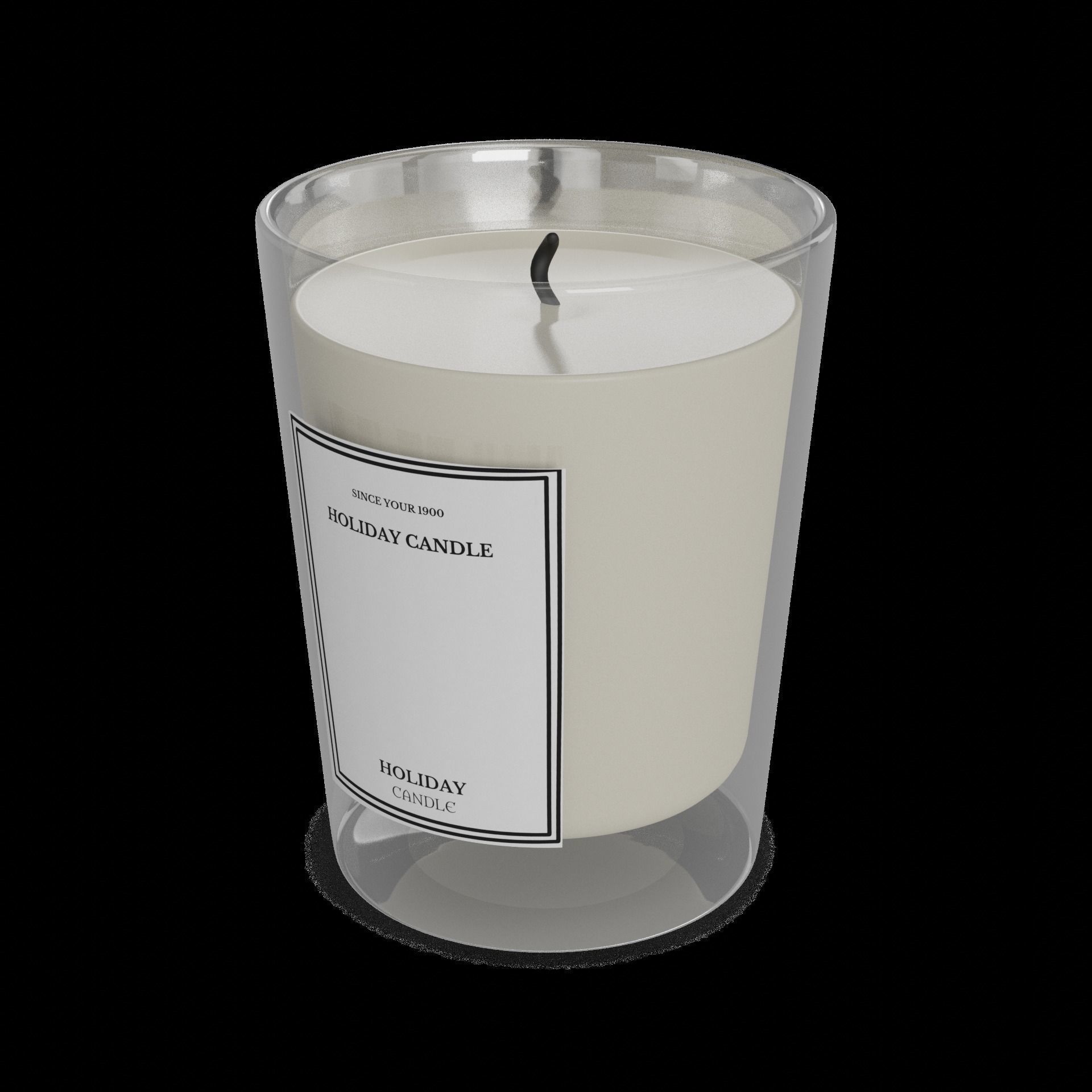 Festive accessories Holiday Scented Candle Low-poly 3D model_1