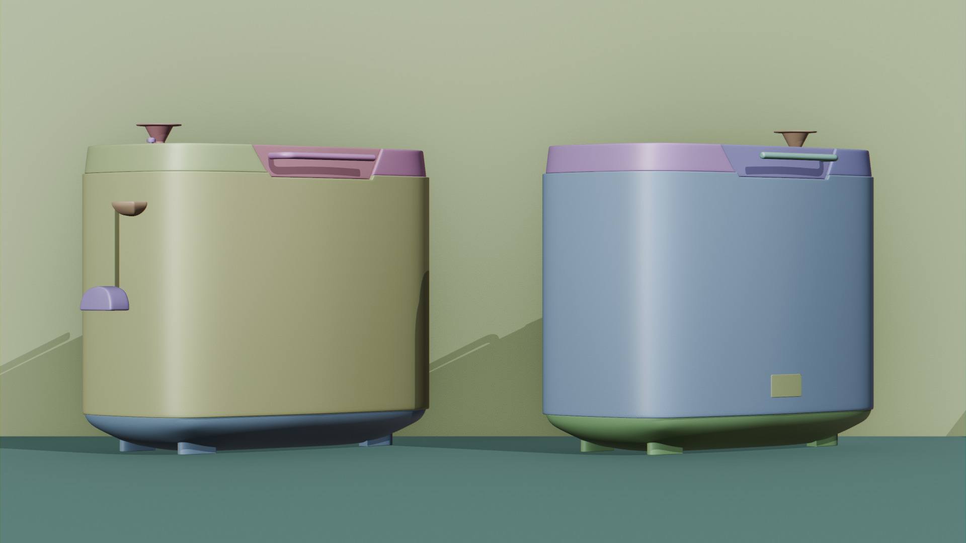 Kitchen appliances Bread Maker Low-poly 3D model_2