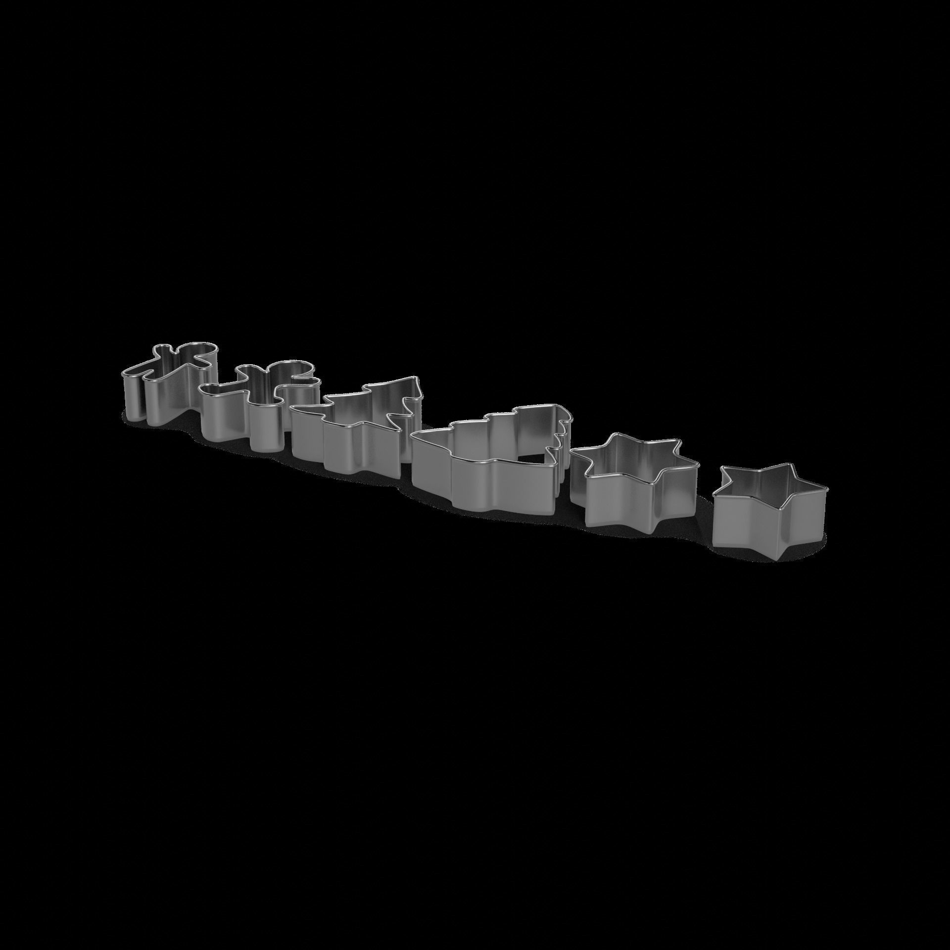 Festive accessories Christmas Cookie Cutter Set 3D model_1