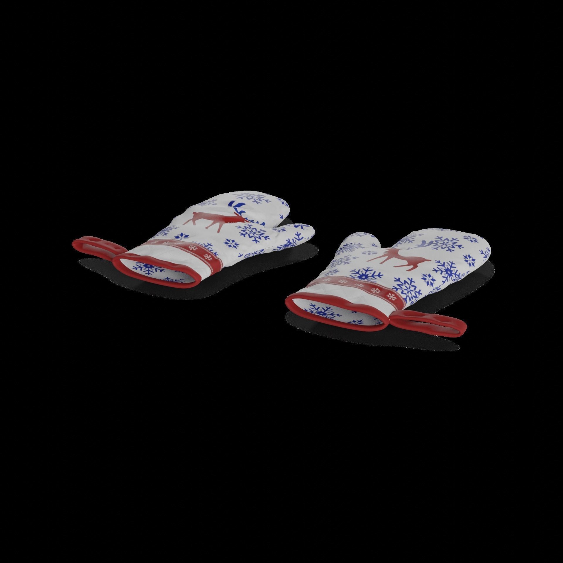 Festive accessories Holiday Oven Mitts 3D model_1
