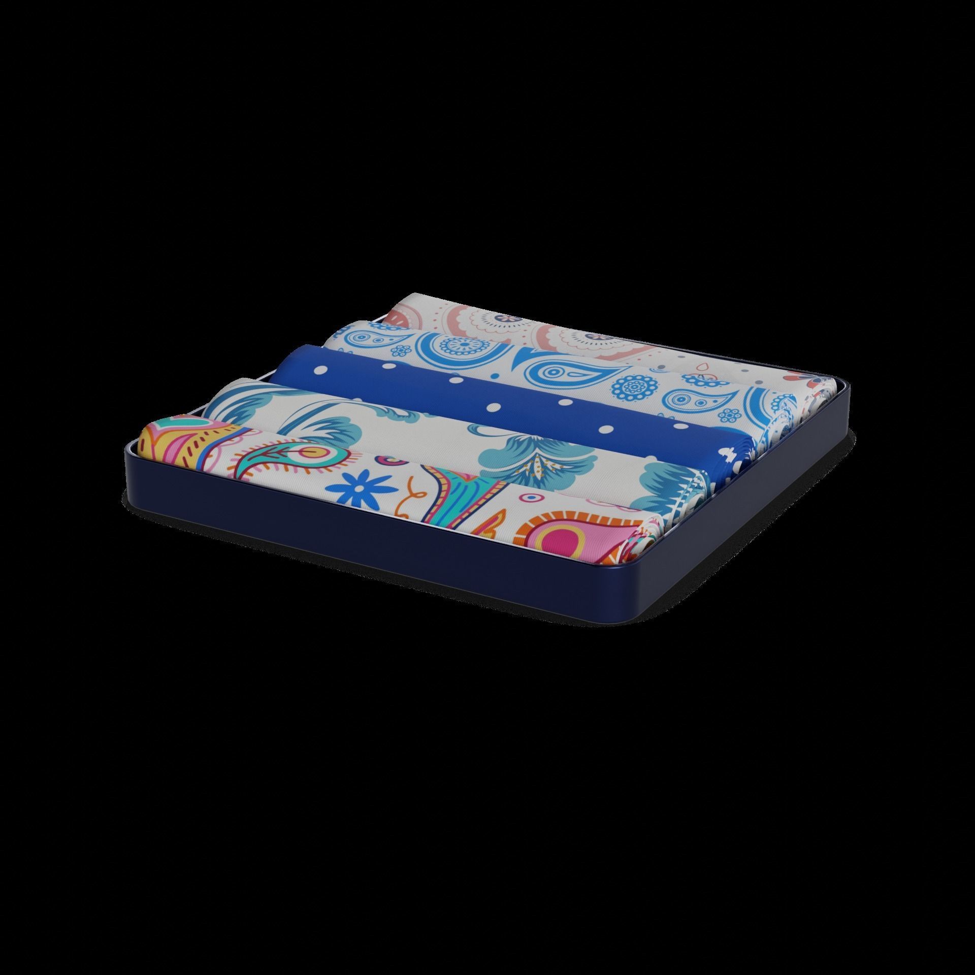 Towels Handkerchief Set Low-poly 3D model_1