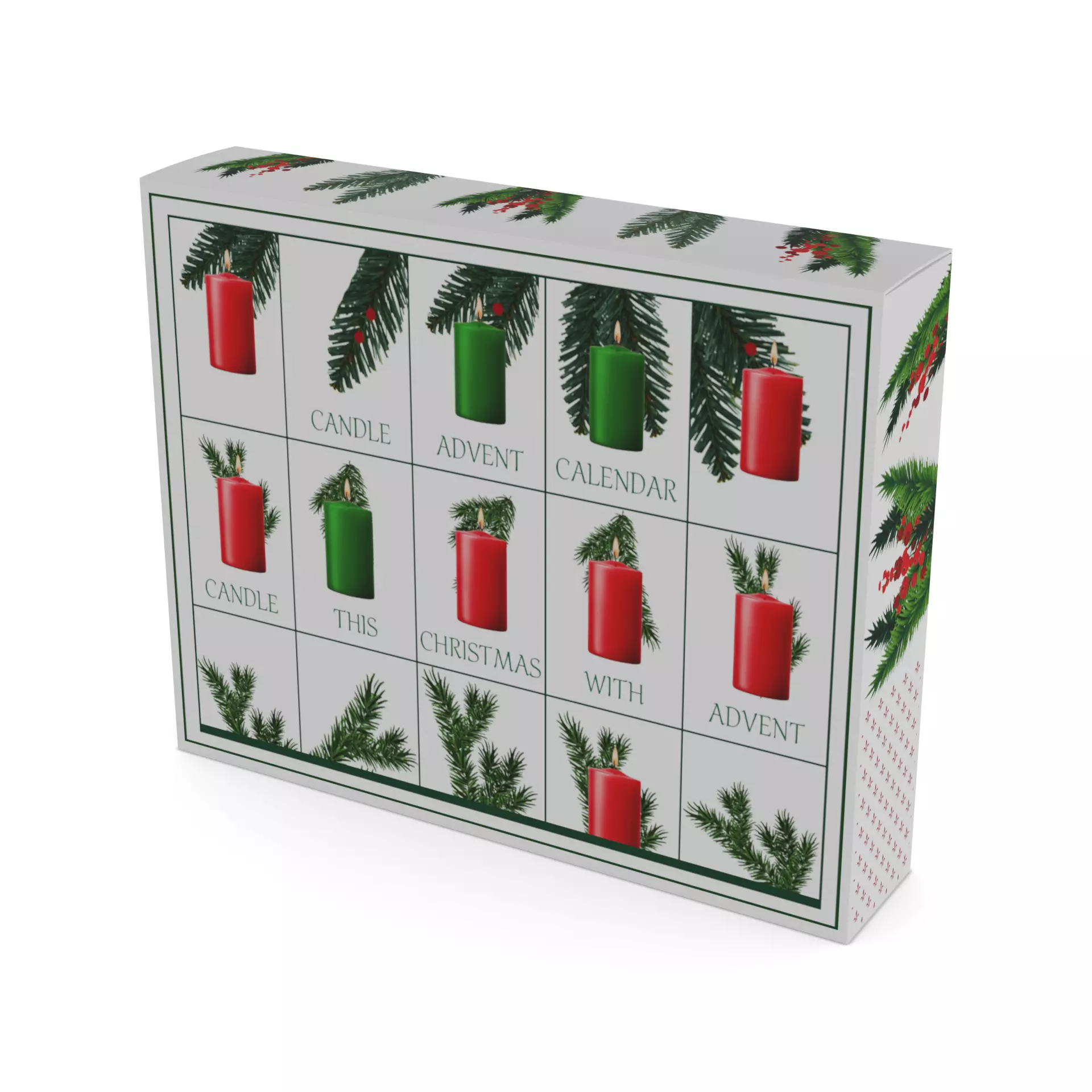 Candles and candleholders Candle Advent Calendar Low-poly 3D model_0