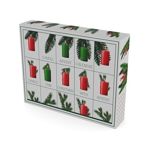 Candles and candleholders Candle Advent Calendar Low-poly 3D model