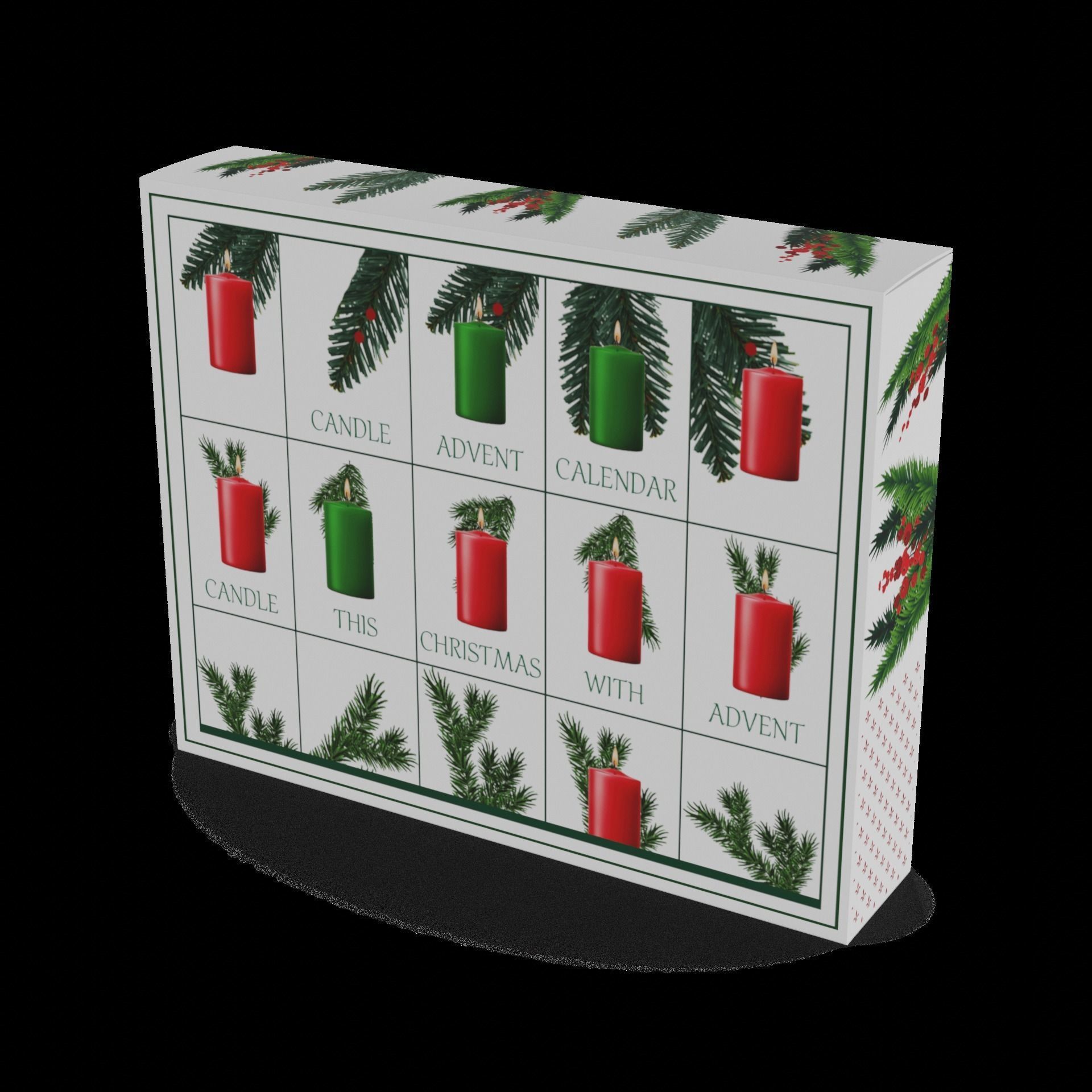 Candles and candleholders Candle Advent Calendar Low-poly 3D model_1