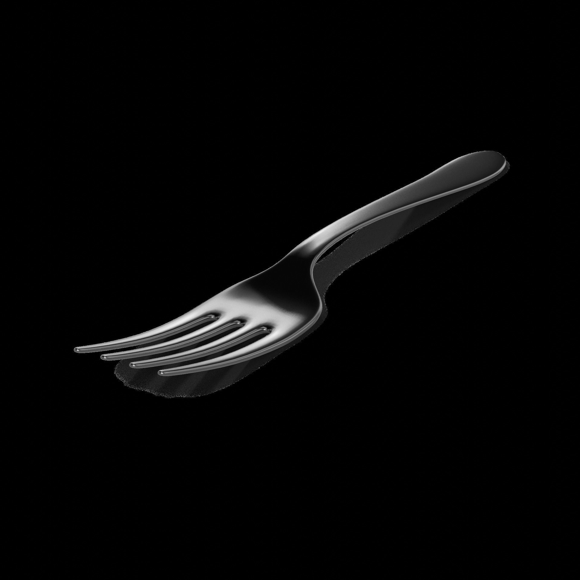 Cutlery Pastry Fork Low-poly 3D model_1