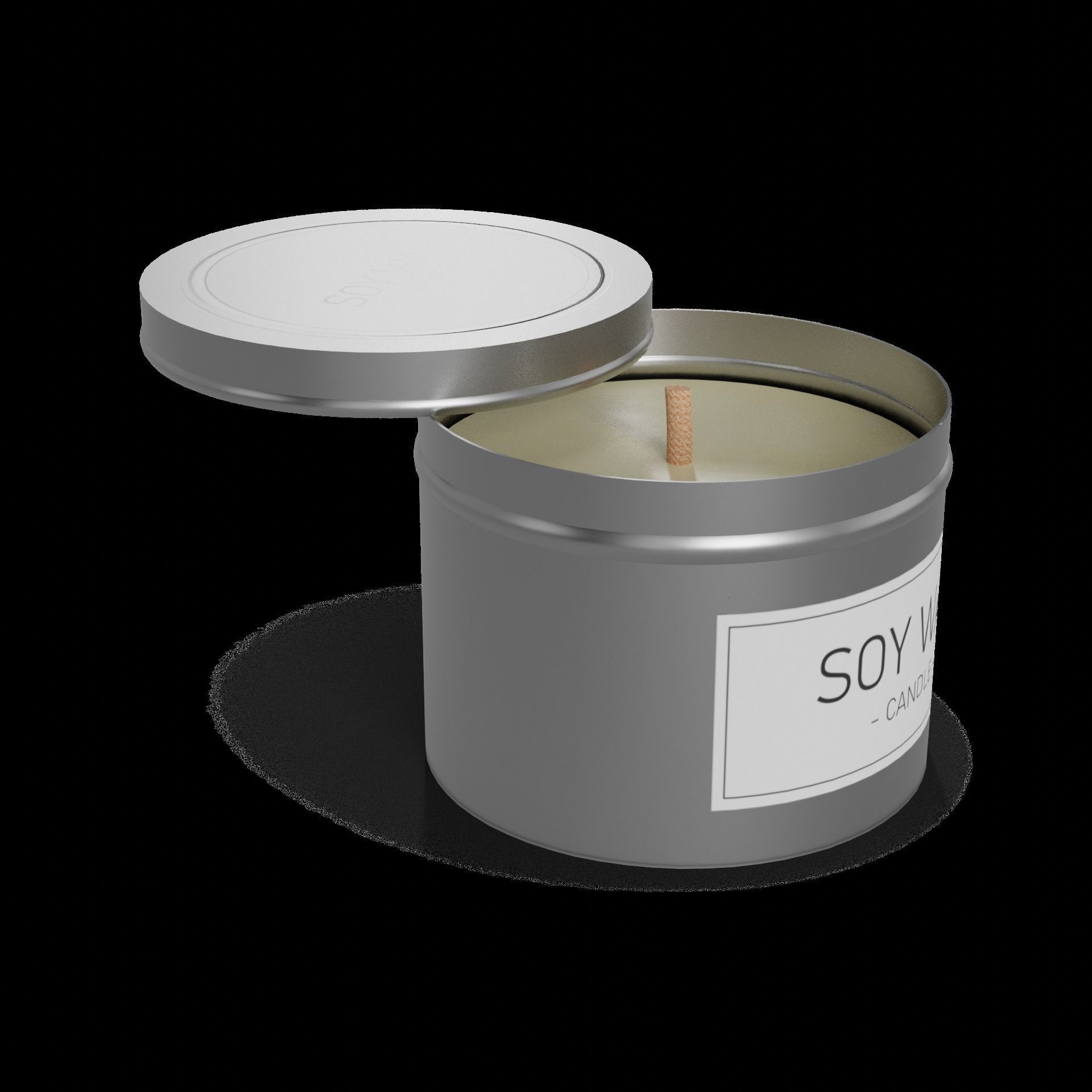 Candles and candleholders Soy Wax Candle Low-poly 3D model_1
