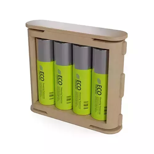 Batteries Eco-Friendly Rechargeable Batteries Low-poly 3D model