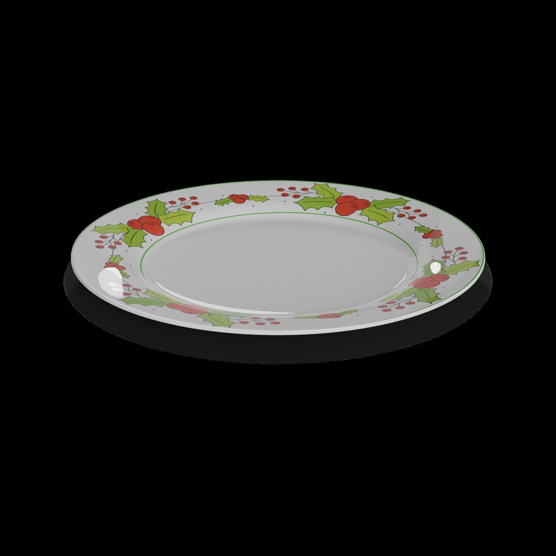 Festive accessories Christmas Serving Platter Low-poly 3D model_1