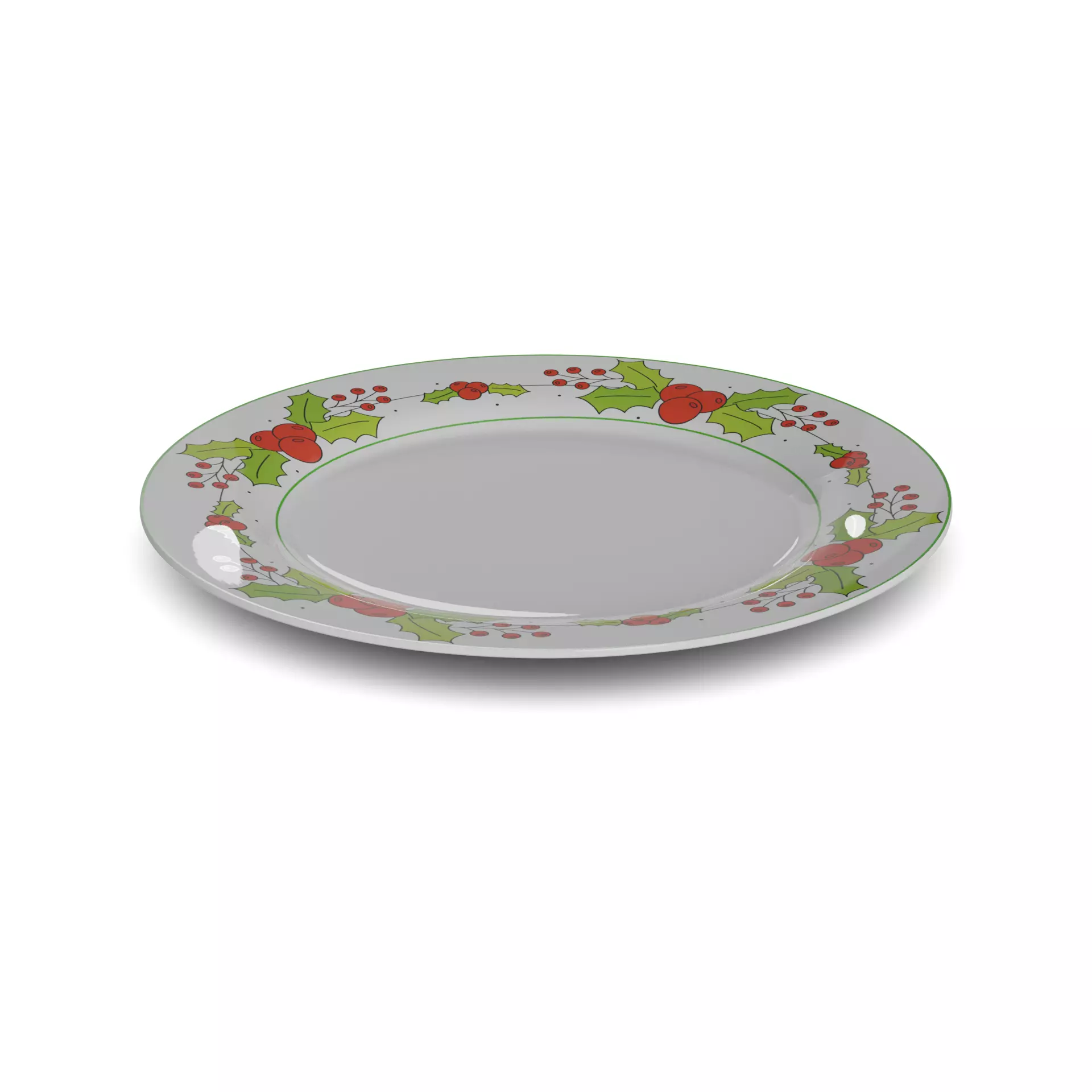 Festive accessories Christmas Serving Platter Low-poly 3D model_0