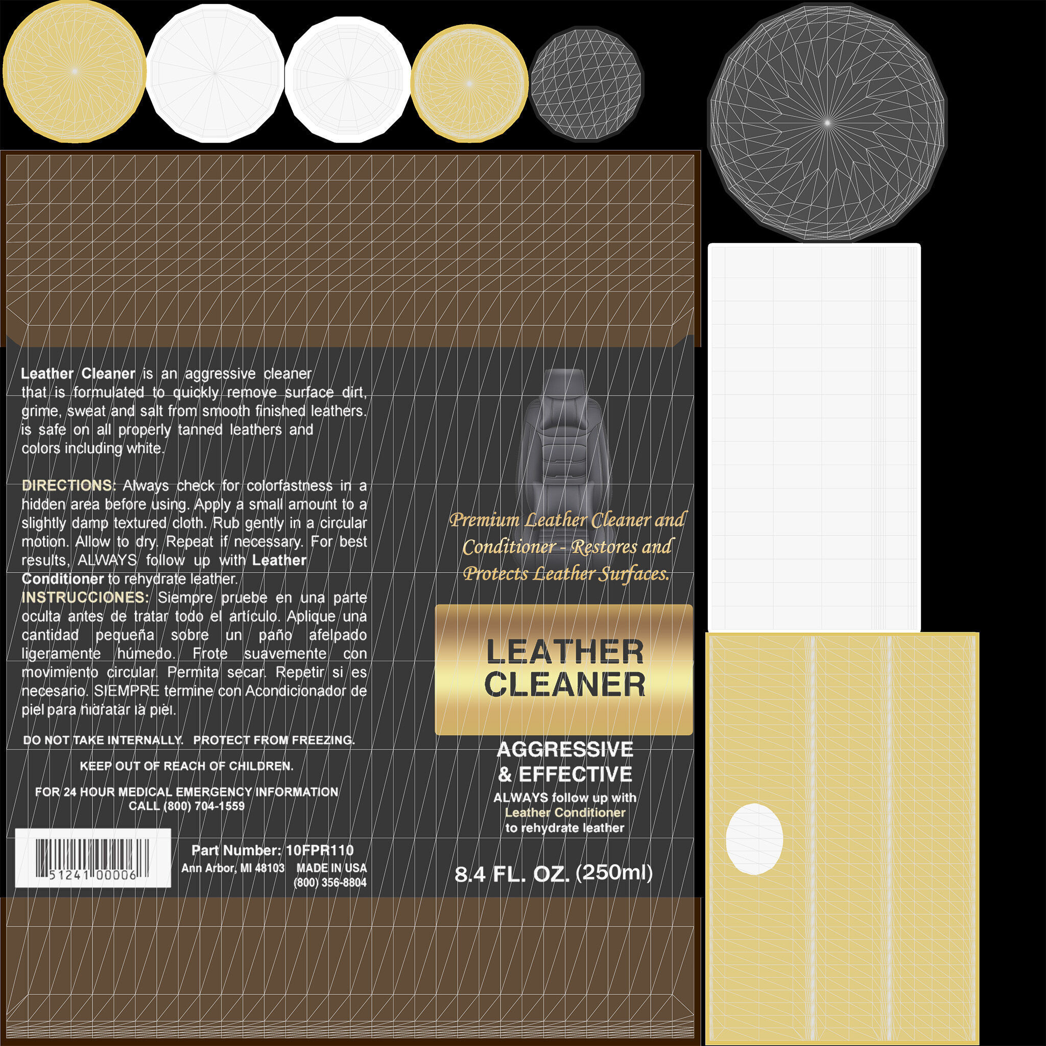 Other car care Leather Cleaner and Conditioner Low-poly 3D model_14