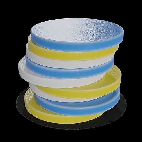Car cleaning Foam Applicator Pads Low-poly 3D model 2