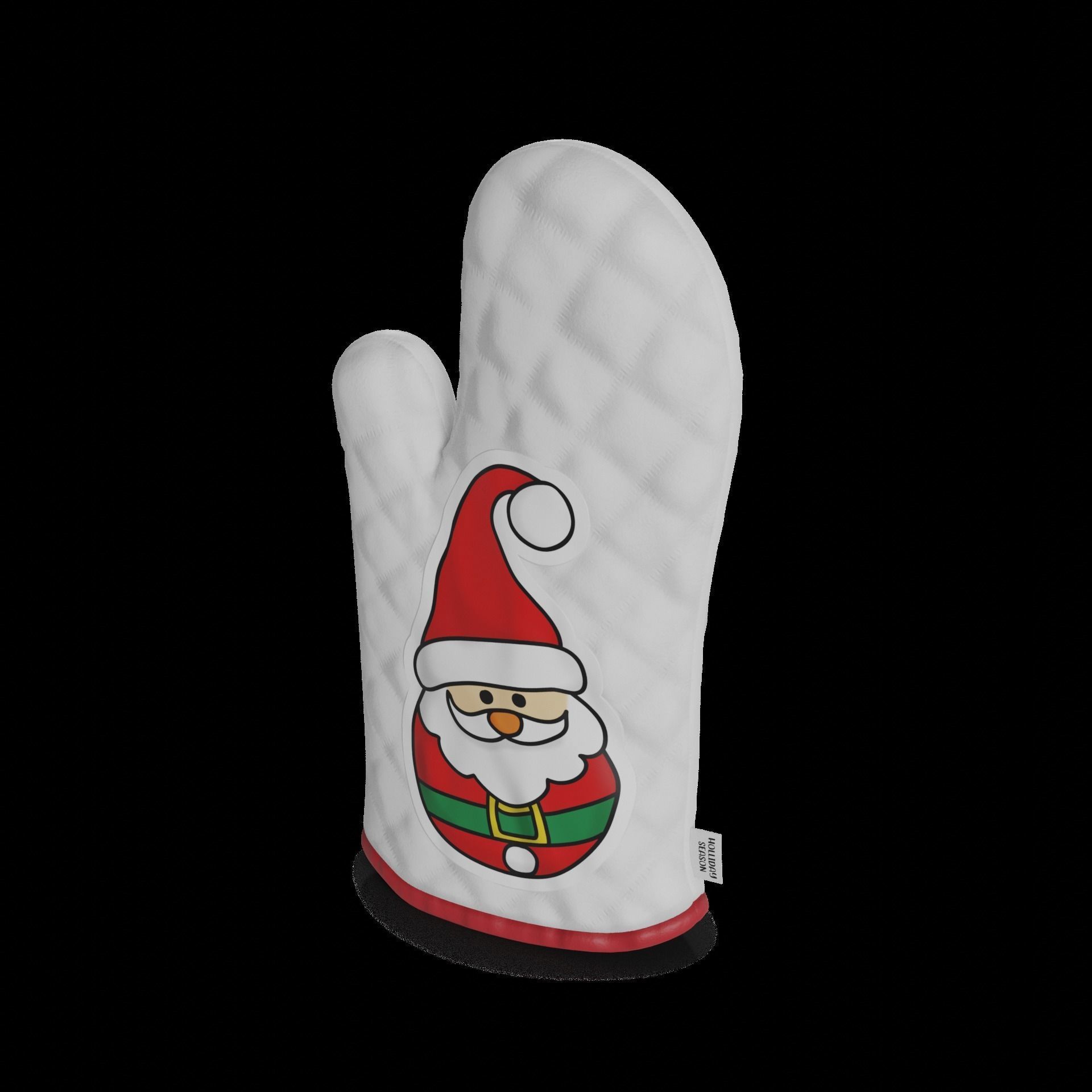 Festive accessories Holiday Oven Mitt and Pot Holder Set Low-poly 3D model_1