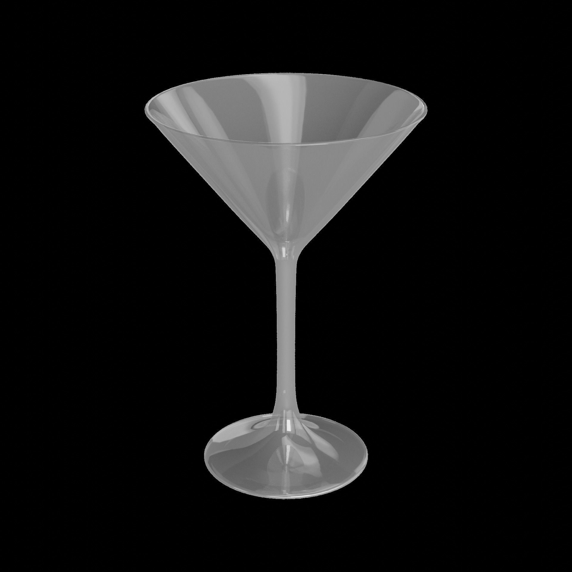 Glassware Martini Glasses Low-poly 3D model_1