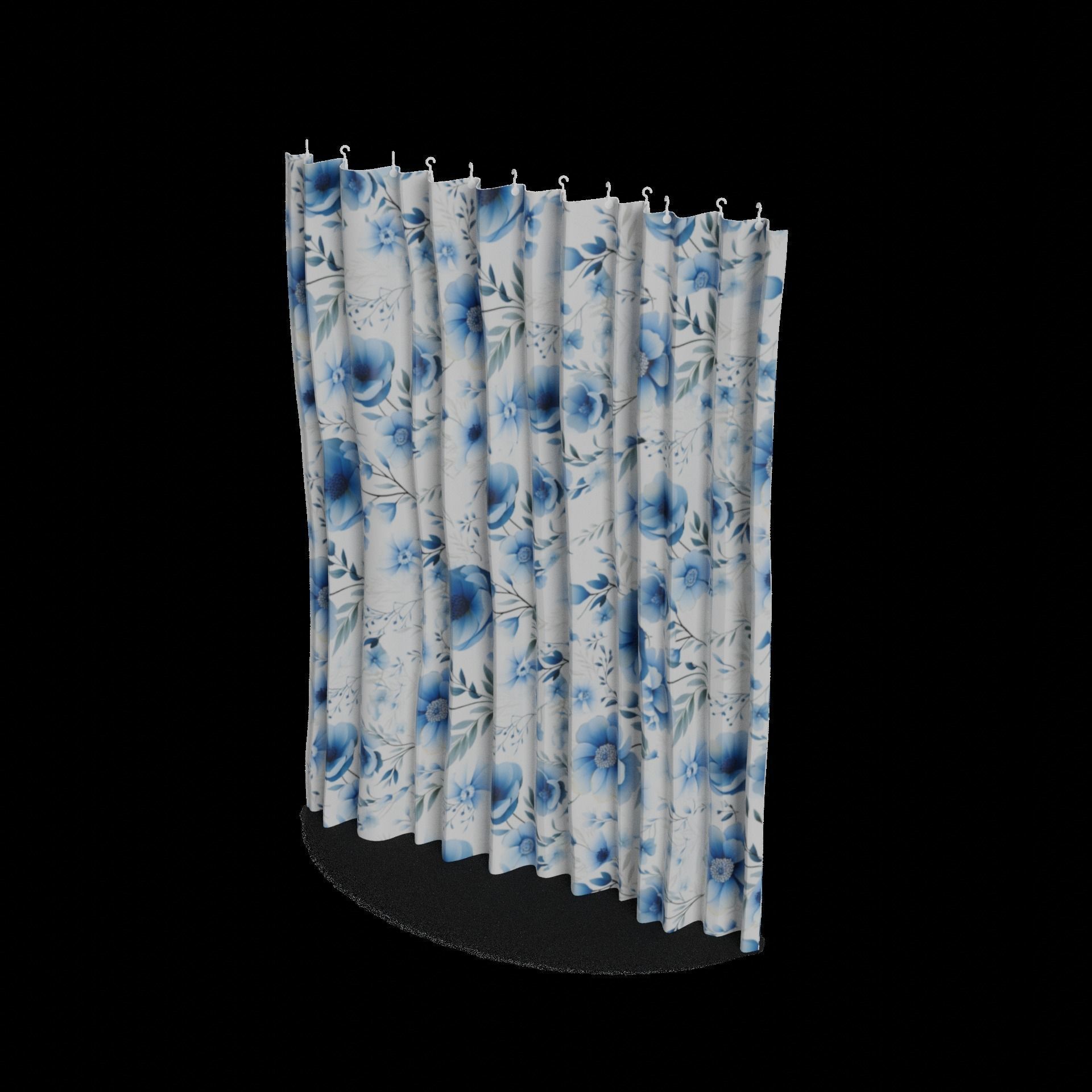 Bathroom accessories Shower Curtain 3D model_1