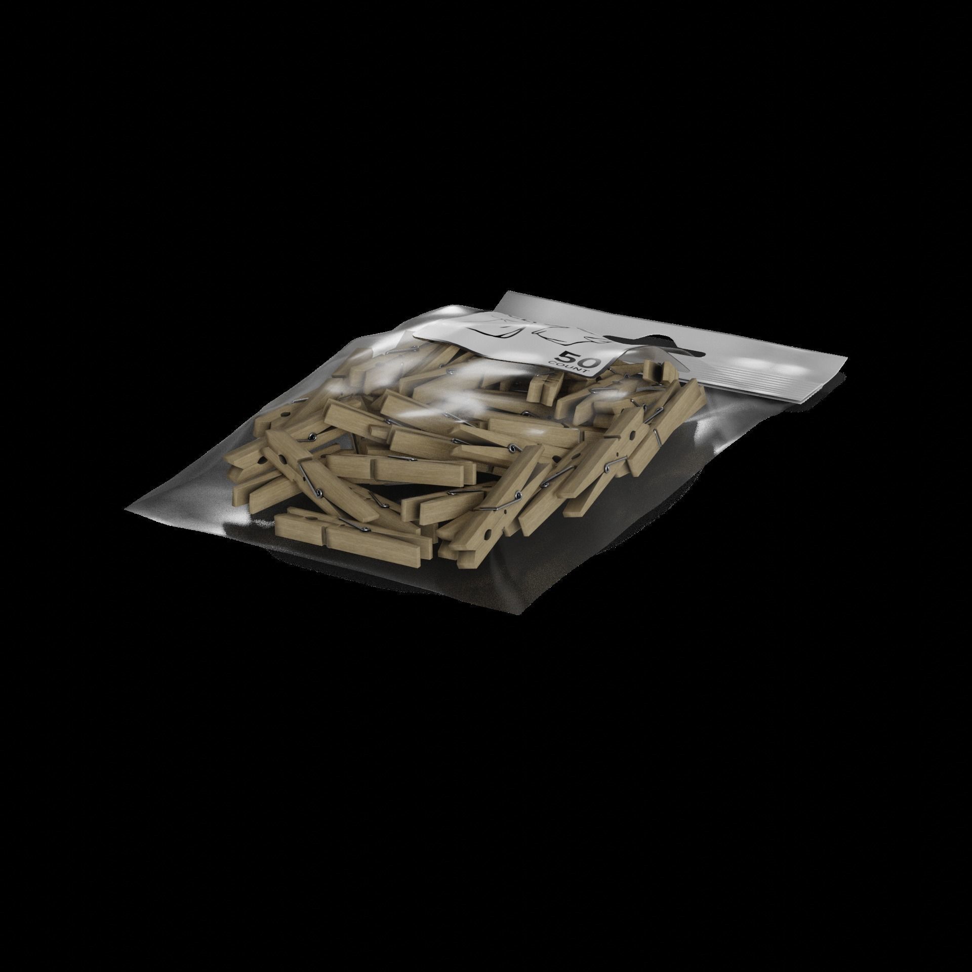 Clothing care Clothespins 3D model_1