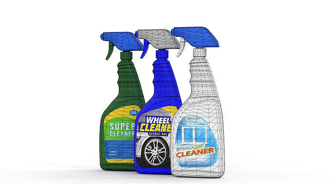 Spray Cleaner Bottle for Unreal and Game Ready Low-poly 3D model 3