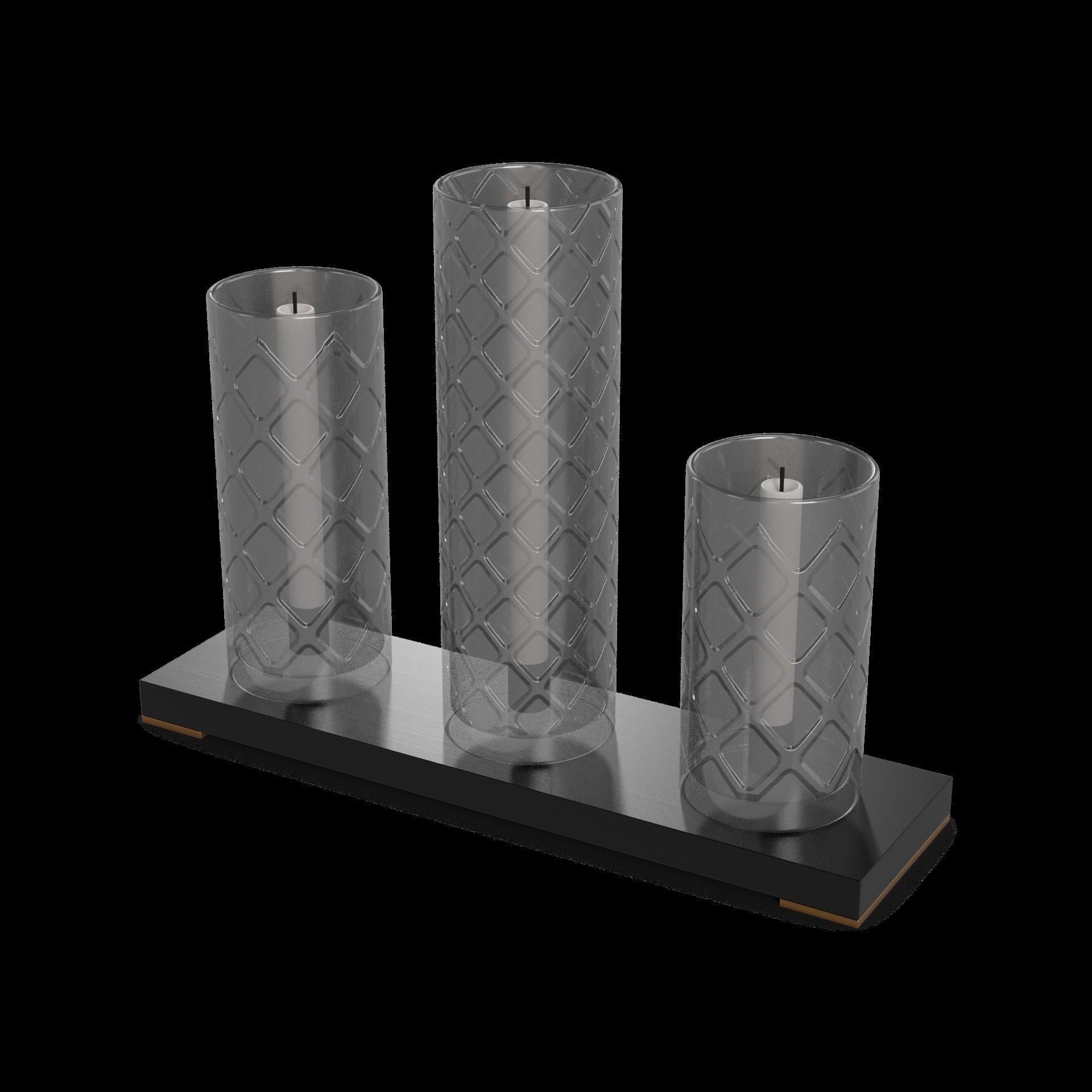 Candles and candleholders Candle Holder Set Low-poly 3D model_1