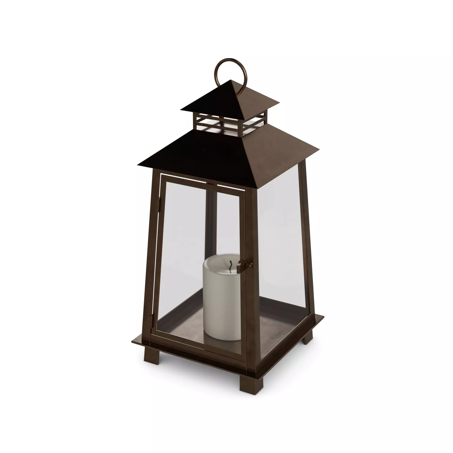 Candles and candleholders Candle Lantern Low-poly 3D model_0