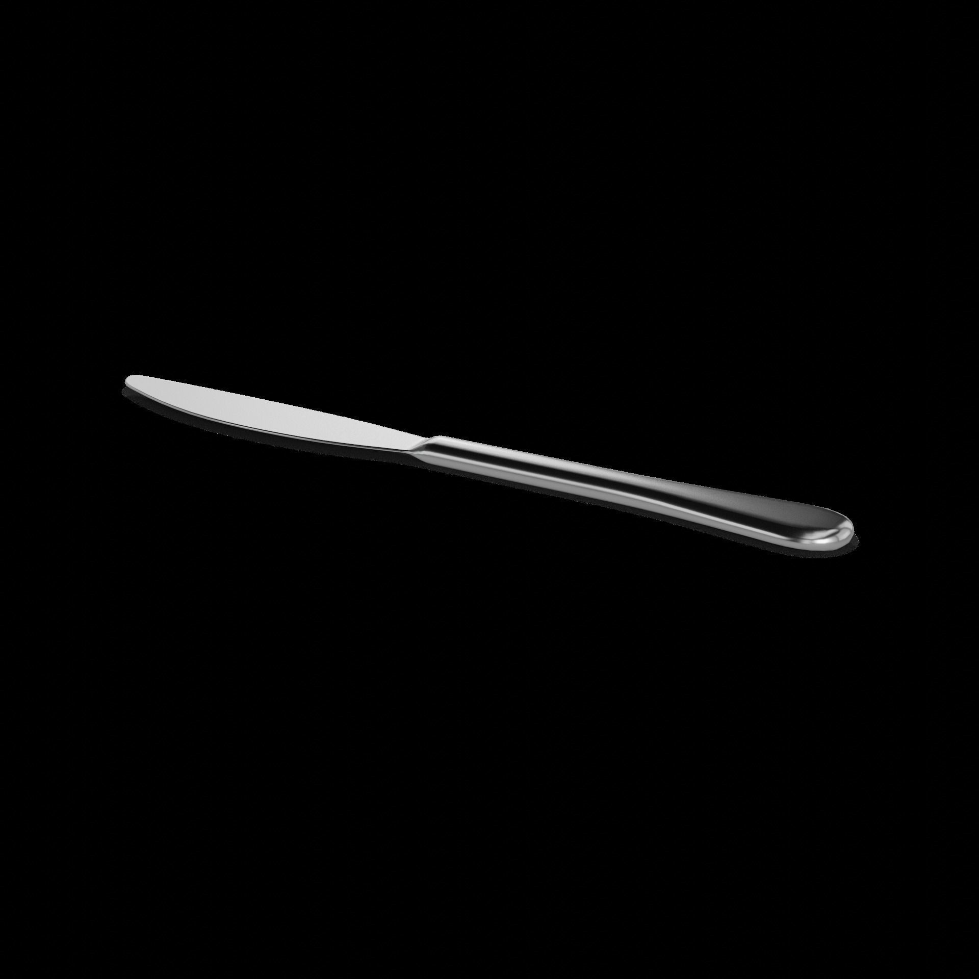 Cutlery Butter Knife Low-poly 3D model_1