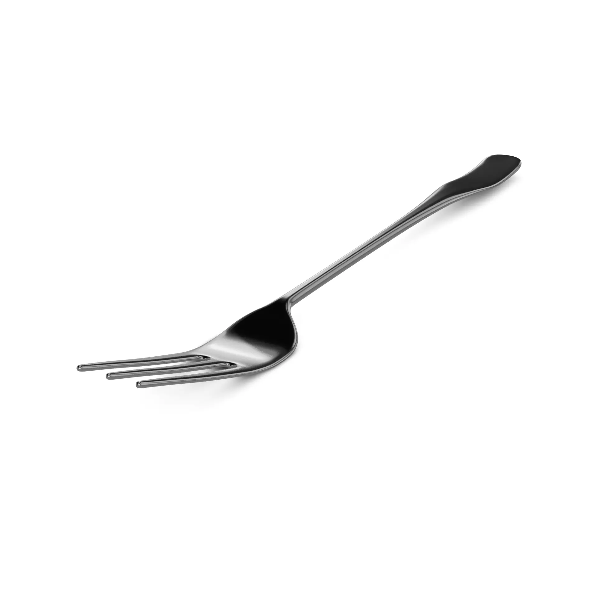 Cutlery Dessert Fork Low-poly 3D model_0
