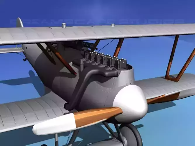 Pfalz DIII Fighter Bare Metal 3D model