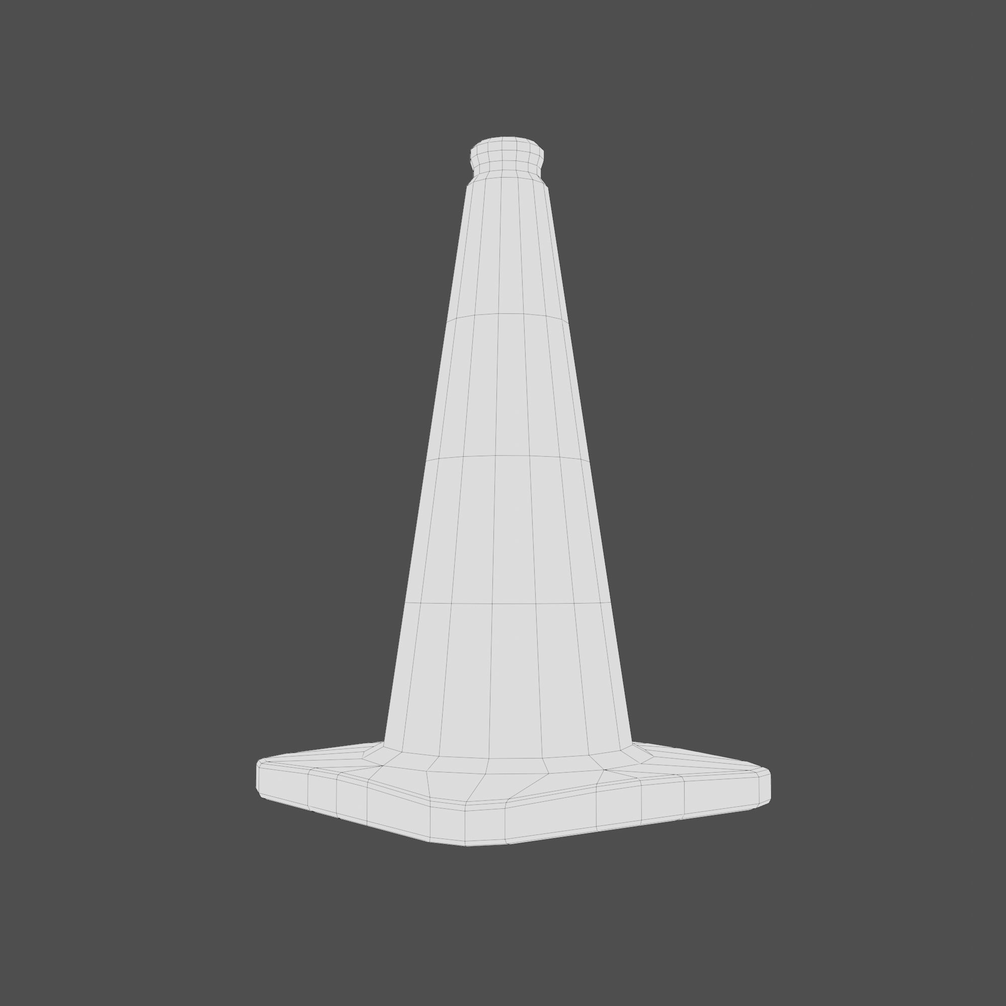 Traffic Cone PBR Game-Ready Low-poly 3D model_4