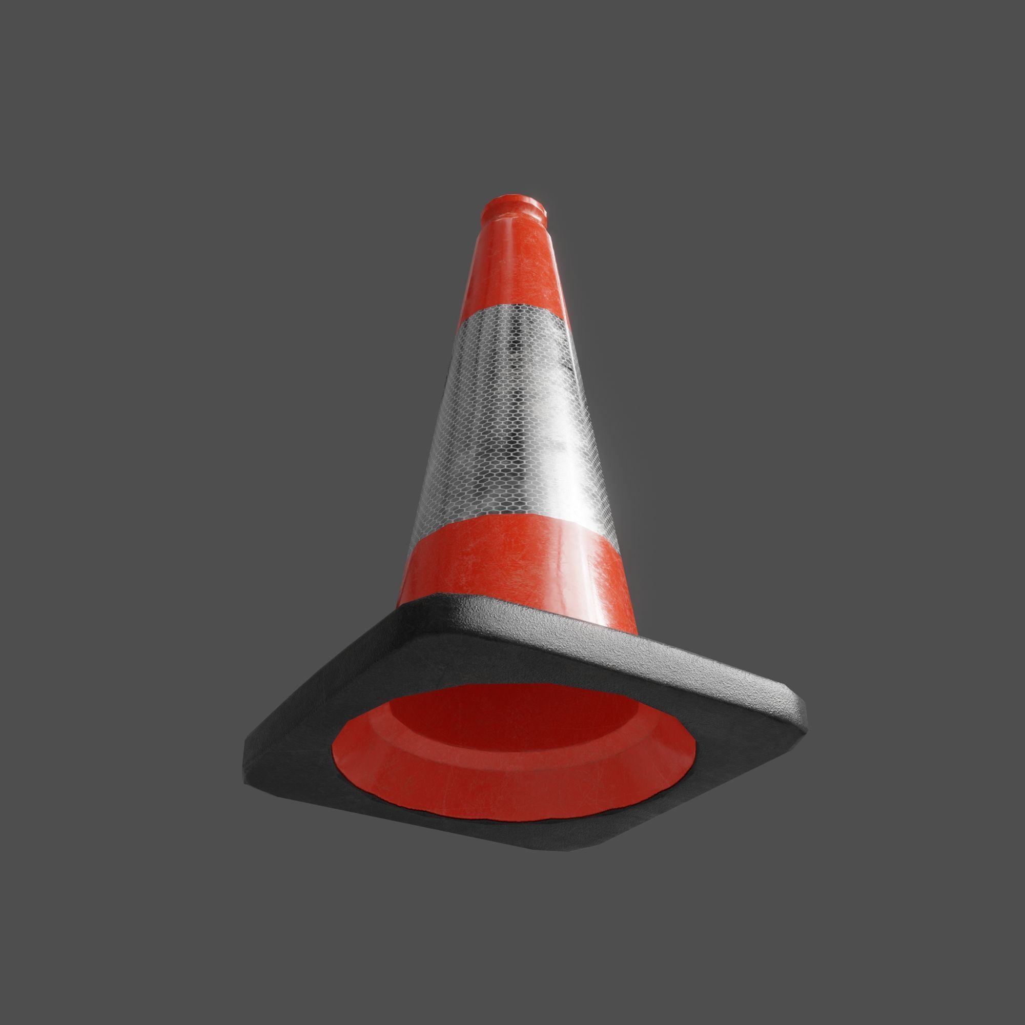 Traffic Cone PBR Game-Ready Low-poly 3D model_3