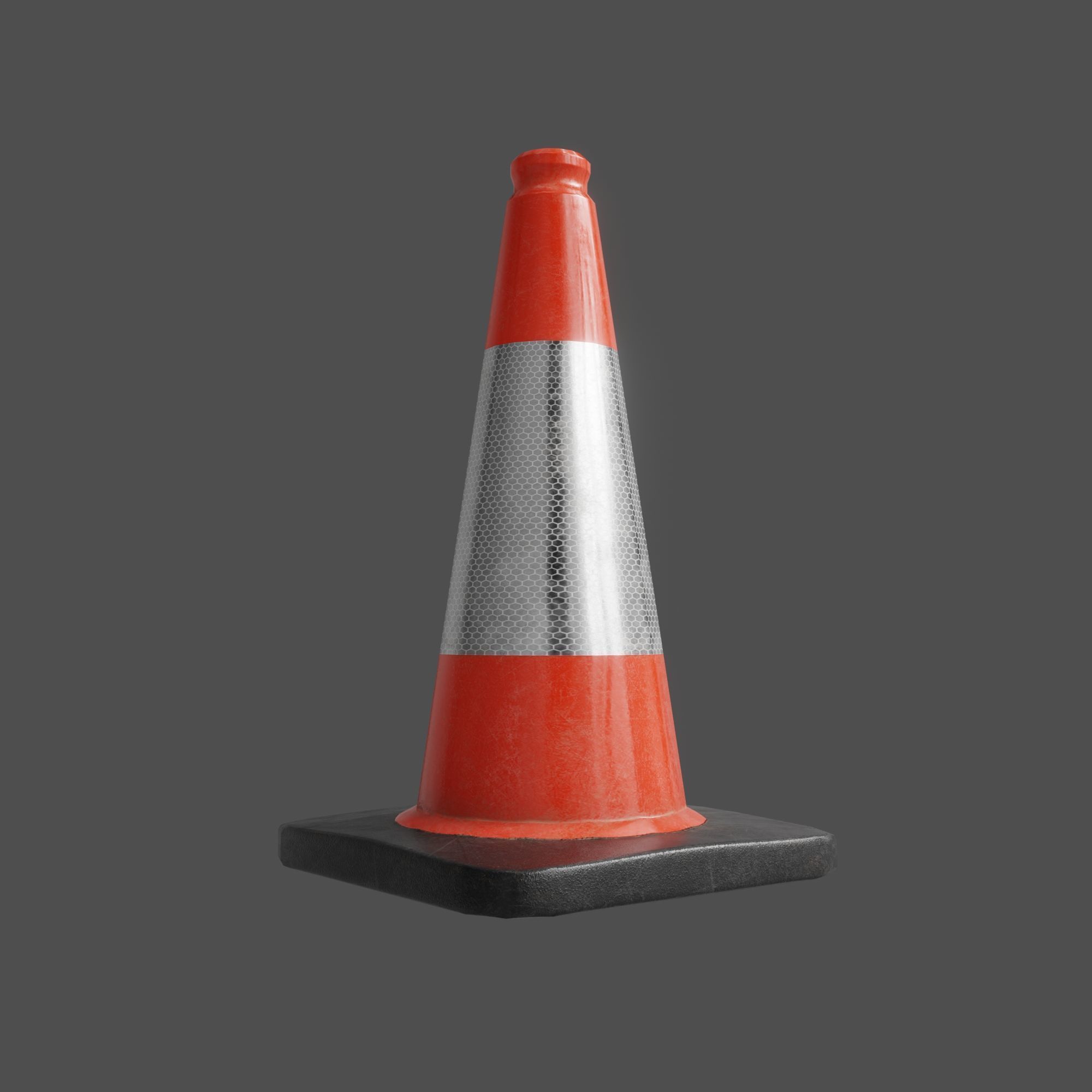Traffic Cone PBR Game-Ready Low-poly 3D model_1