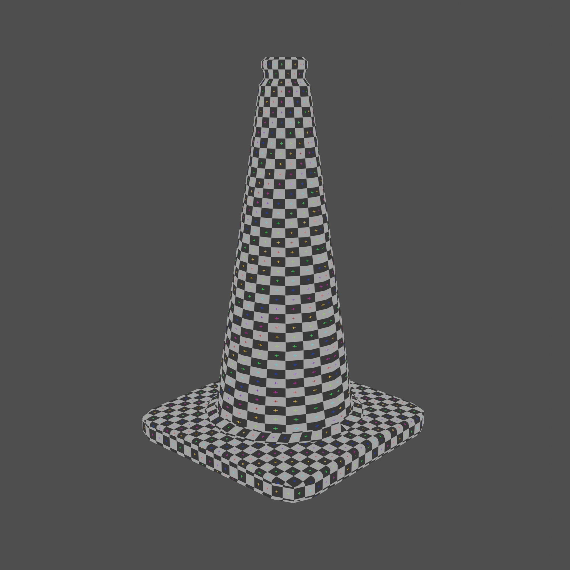 Traffic Cone PBR Game-Ready Low-poly 3D model_7
