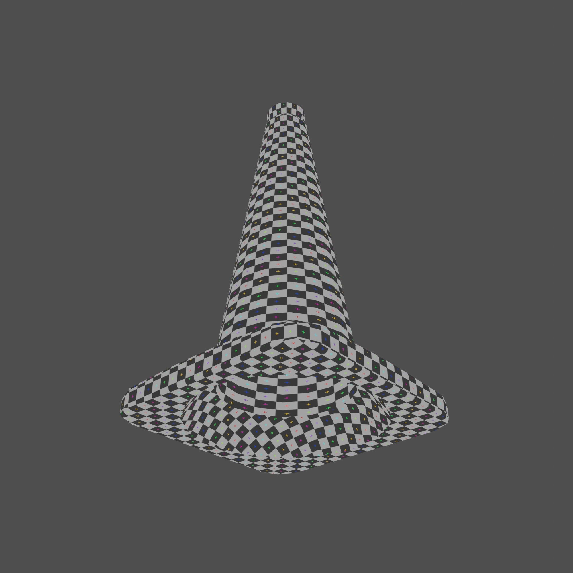 Traffic Cone PBR Game-Ready Low-poly 3D model_8