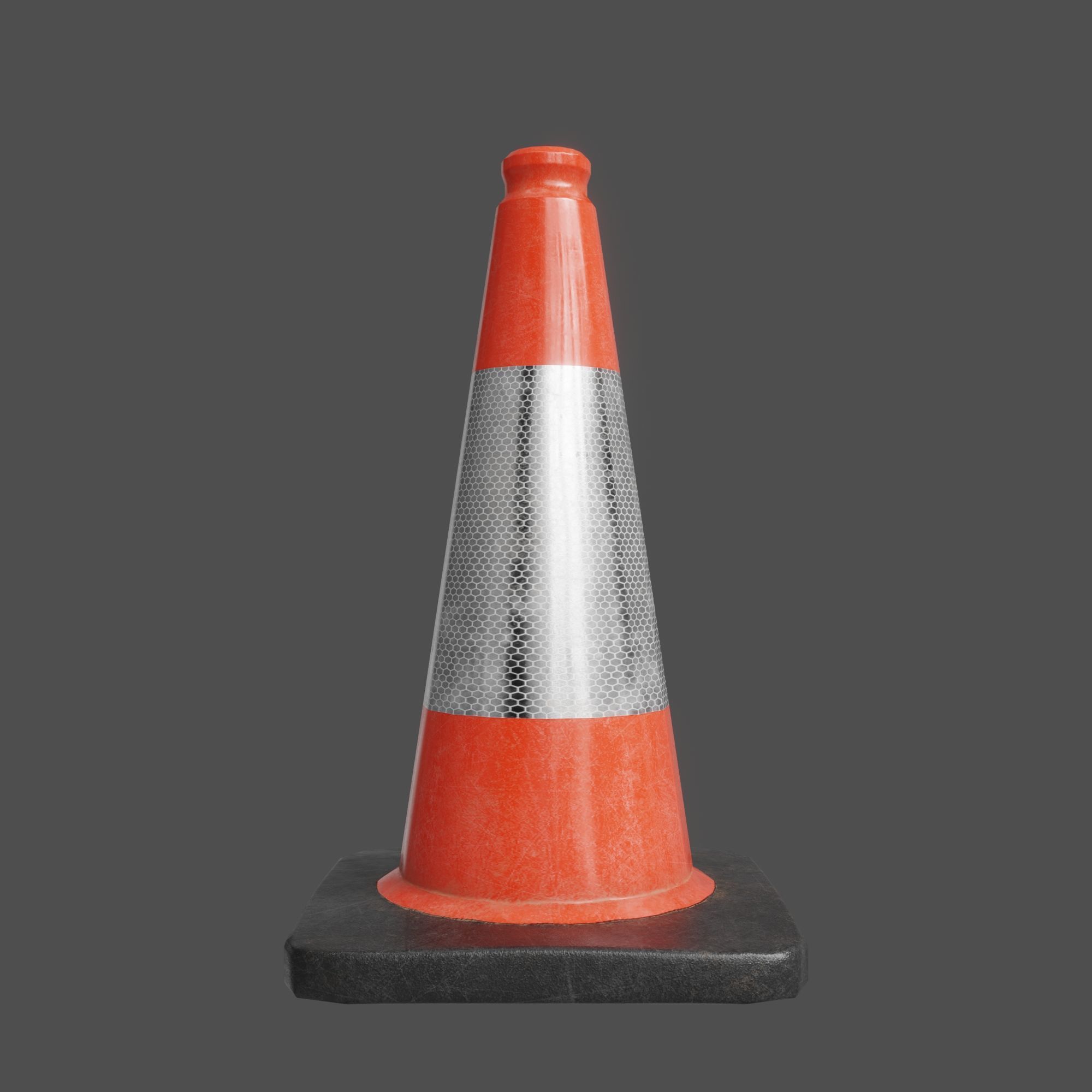 Traffic Cone PBR Game-Ready Low-poly 3D model_2