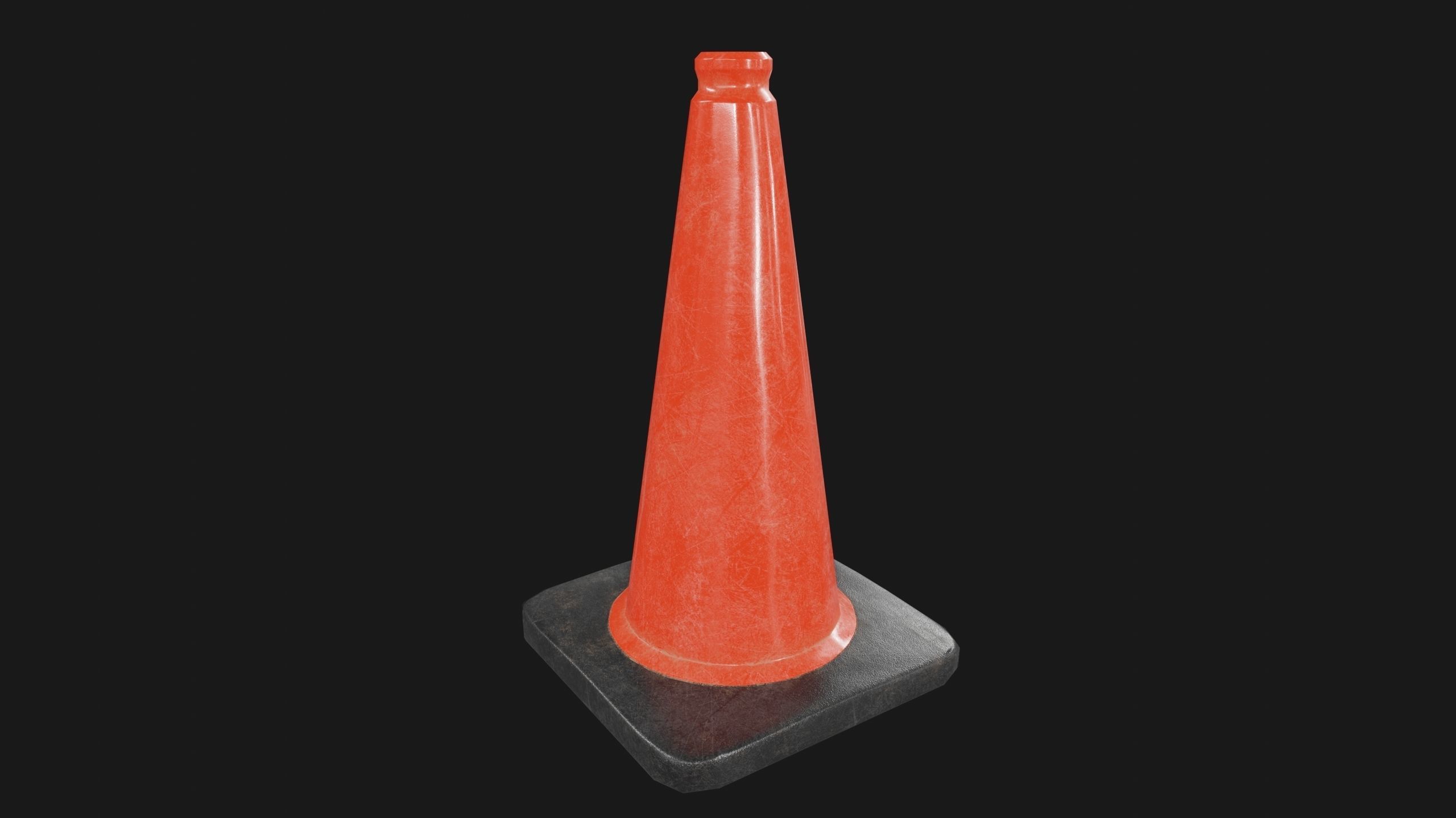 Traffic Cone PBR Game-Ready Low-poly 3D model_1