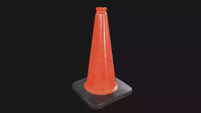 Traffic Cone PBR Game-Ready