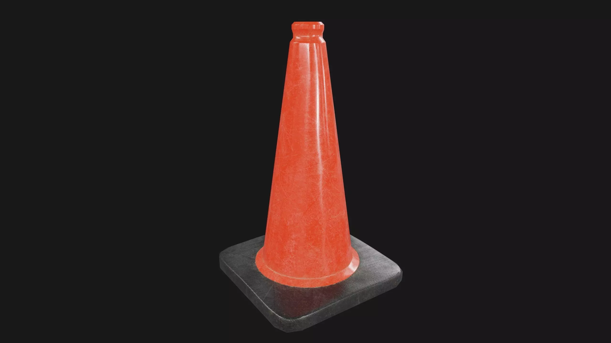 Traffic Cone PBR Game-Ready Low-poly 3D model_0