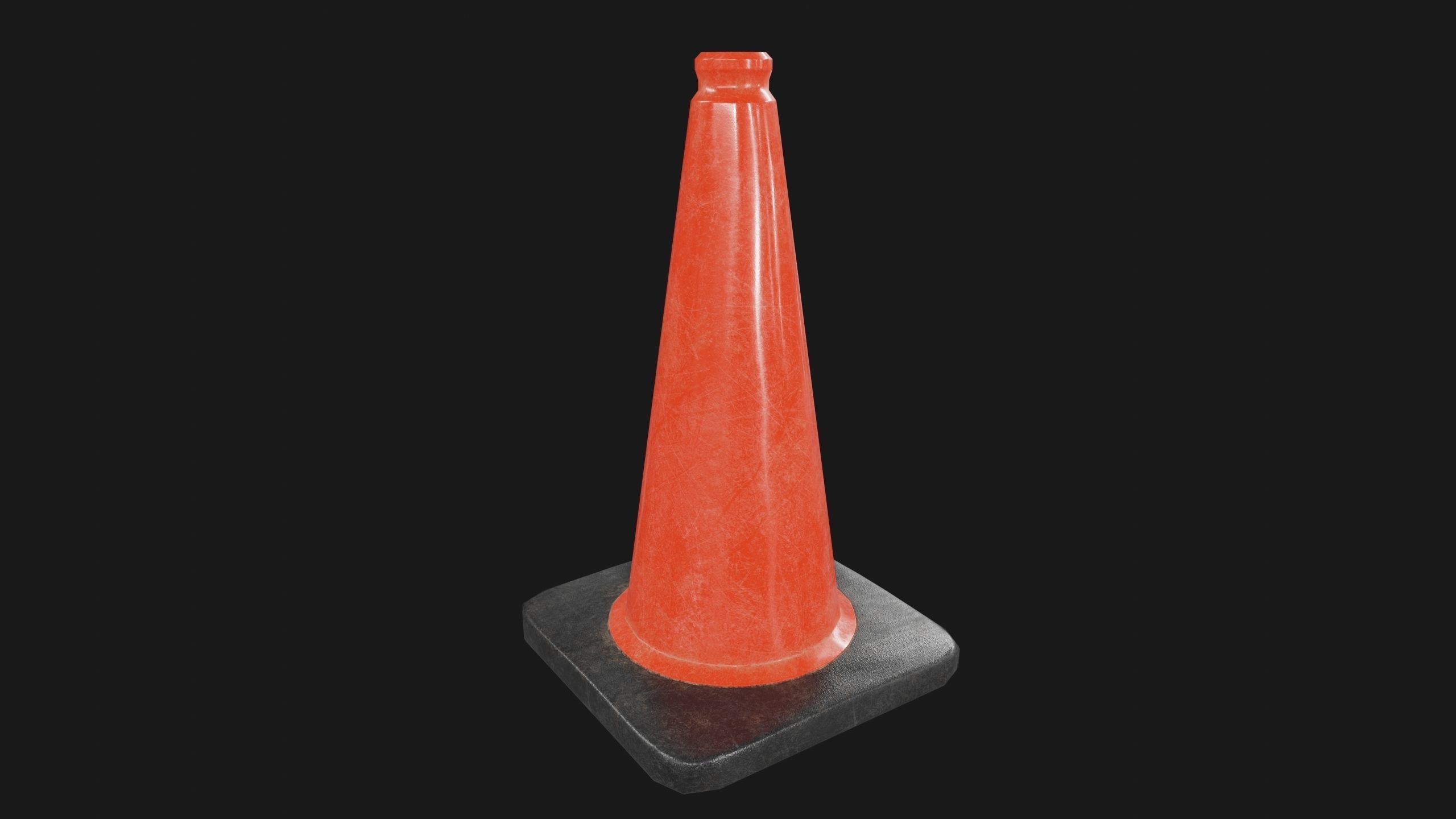 Traffic Cone PBR Game-Ready Low-poly 3D model_2