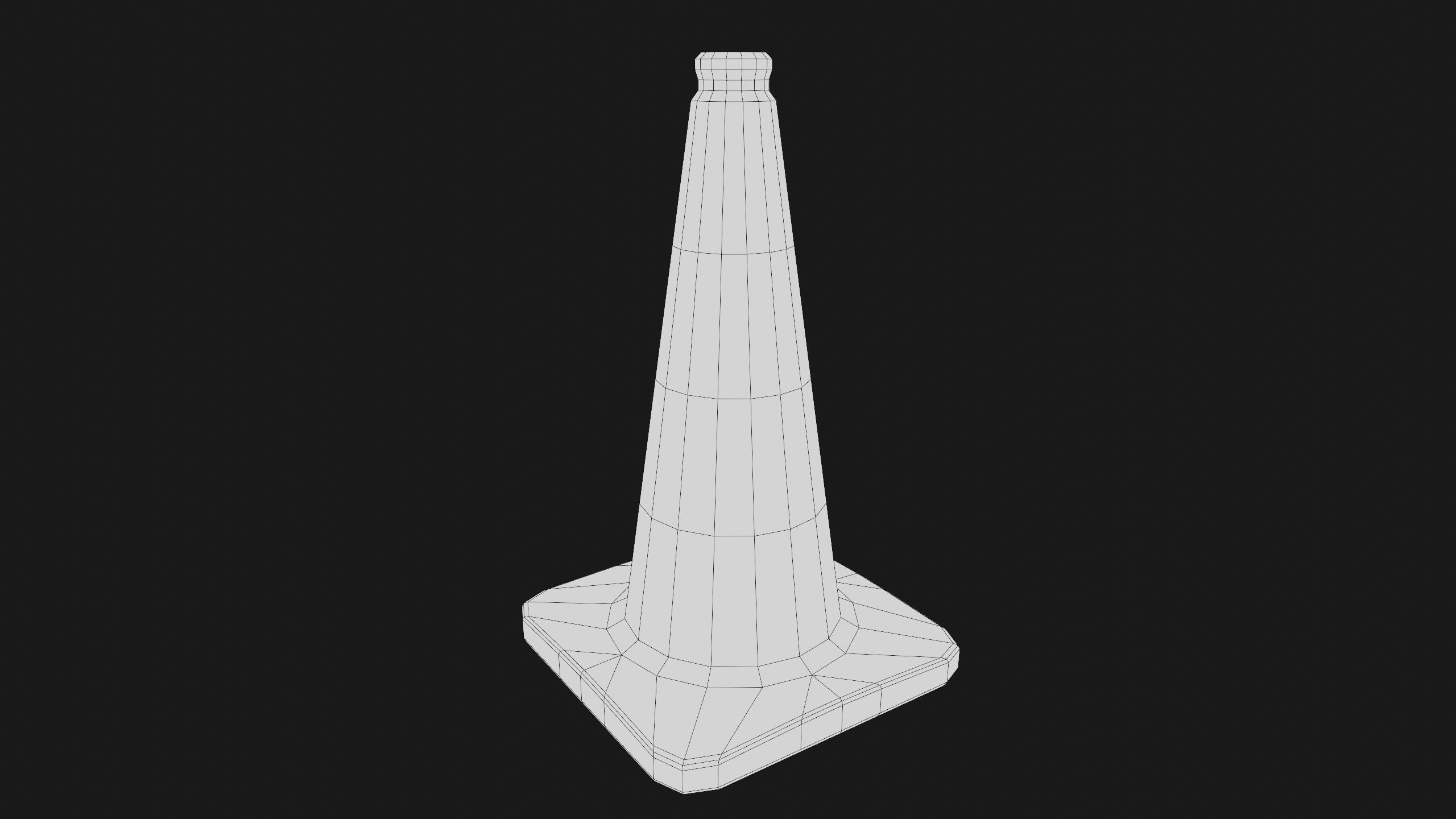 Traffic Cone PBR Game-Ready Low-poly 3D model_5