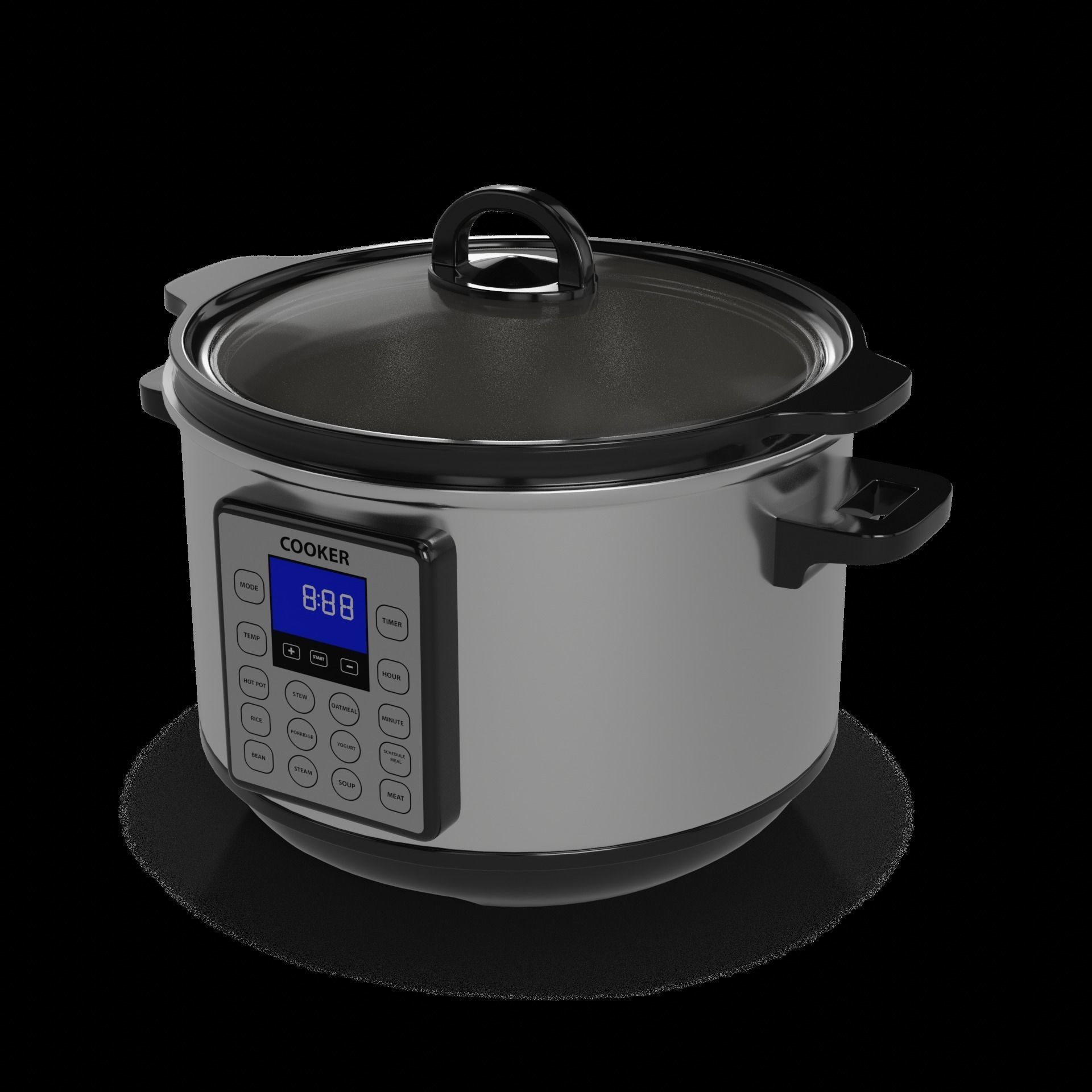 Kitchen appliances Slow Cooker Low-poly 3D model_1
