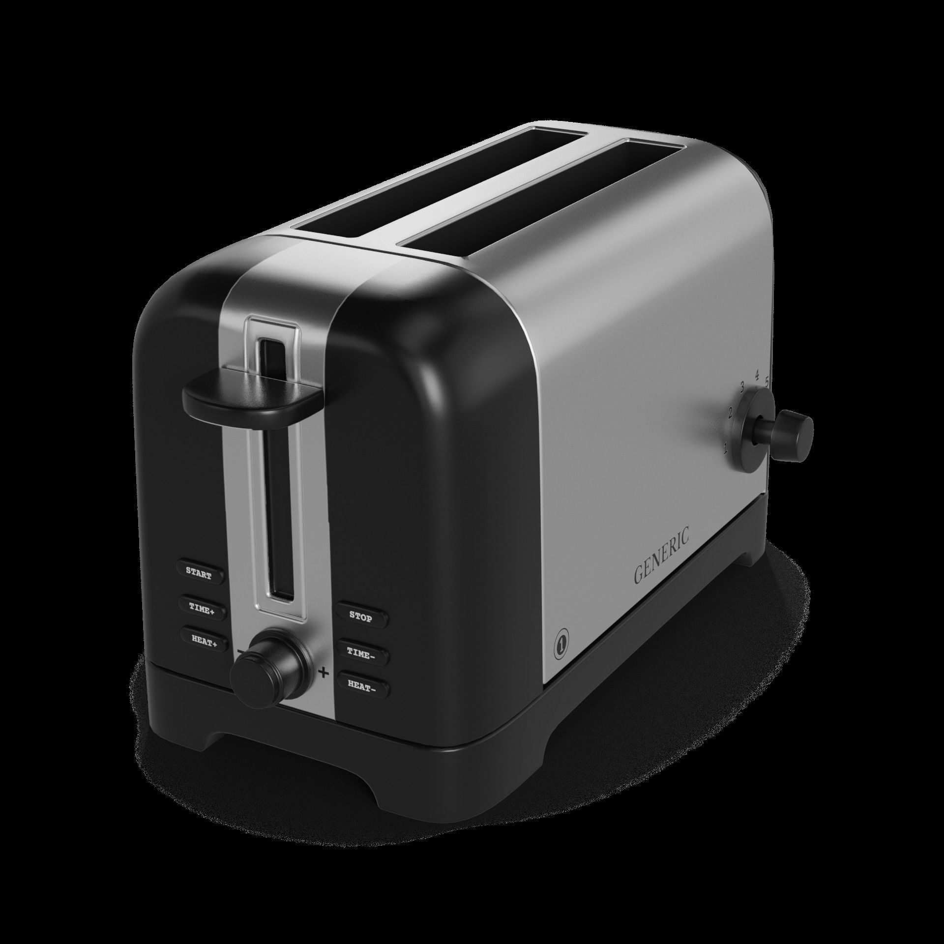 Kitchen appliances Toaster Low-poly 3D model_1