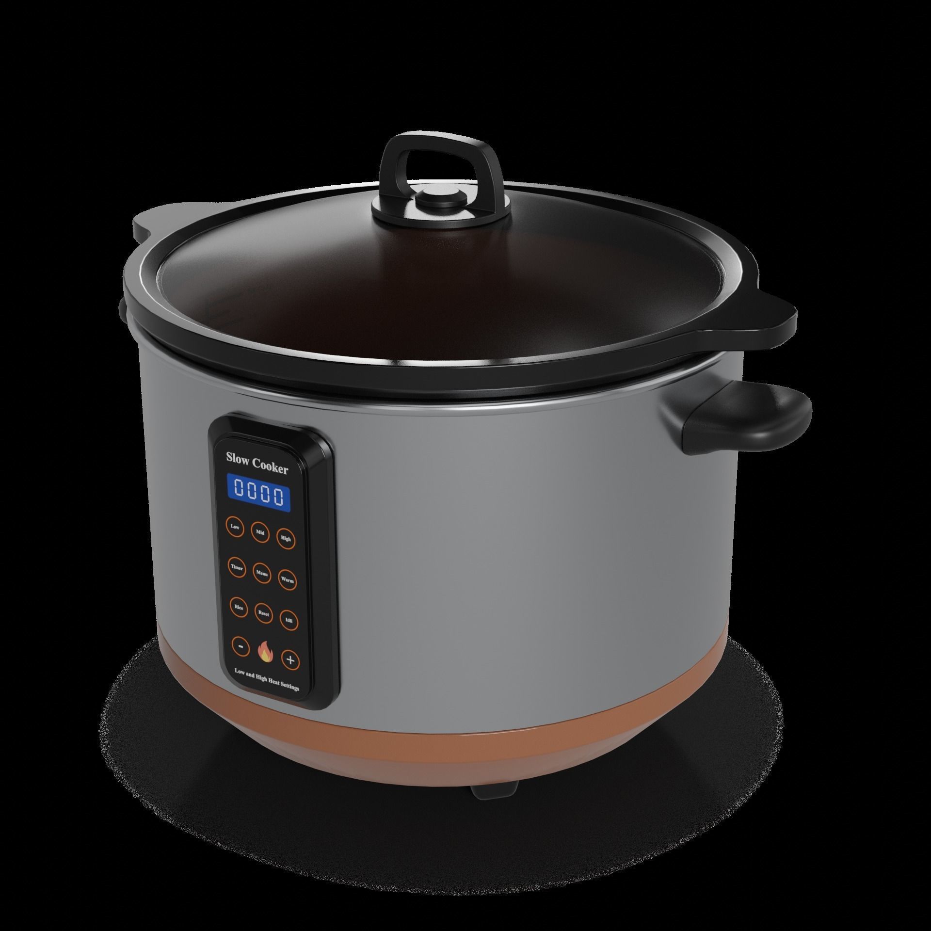 Kitchen appliances Slow Cooker Low-poly 3D model_1