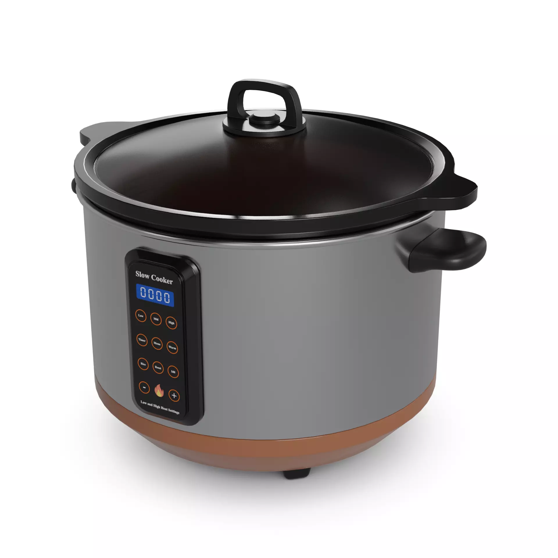 Kitchen appliances Slow Cooker Low-poly 3D model_0