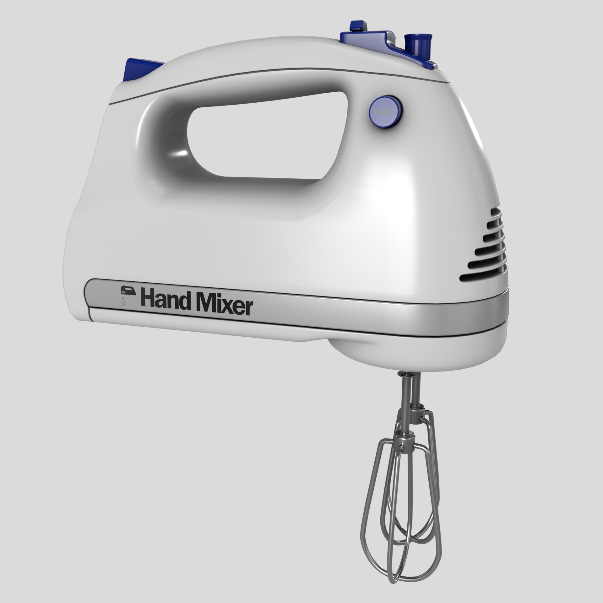 Kitchen appliances Hand Mixer Low-poly 3D model_5
