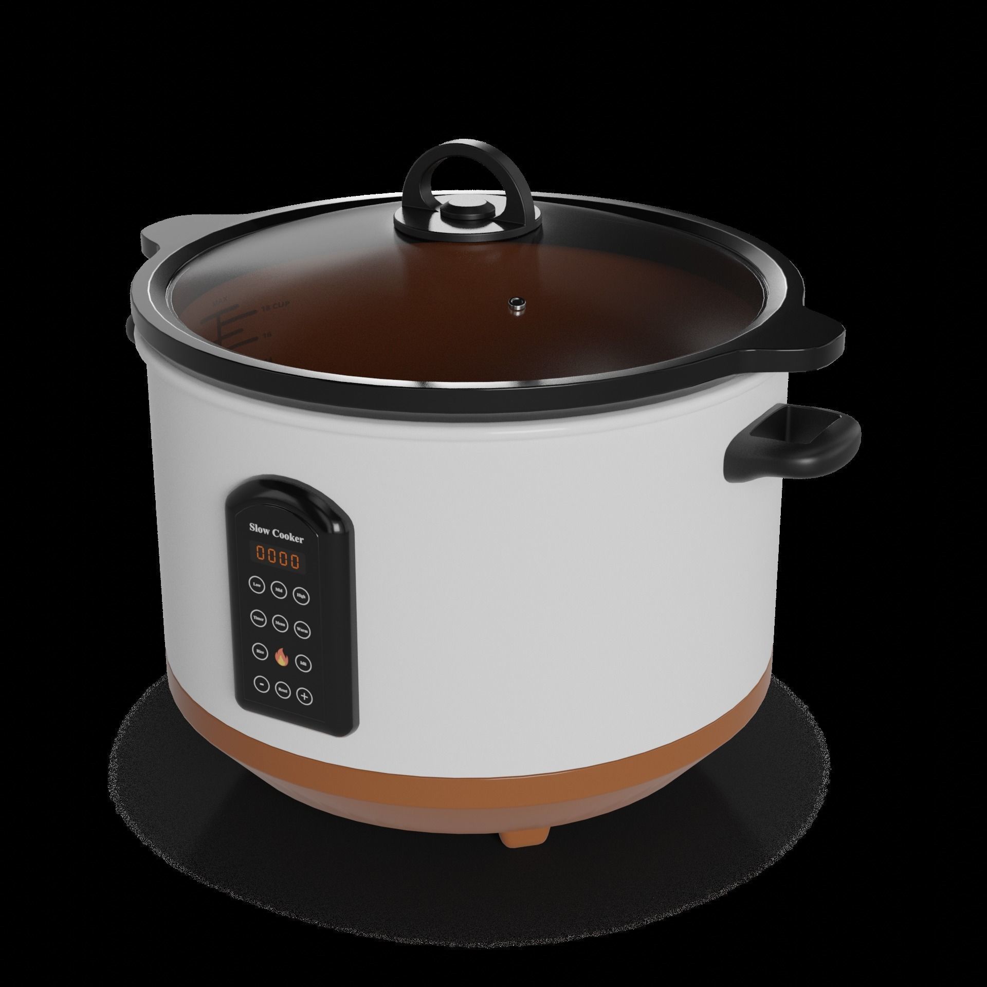 Kitchen appliances Slow Cooker Low-poly 3D model_1