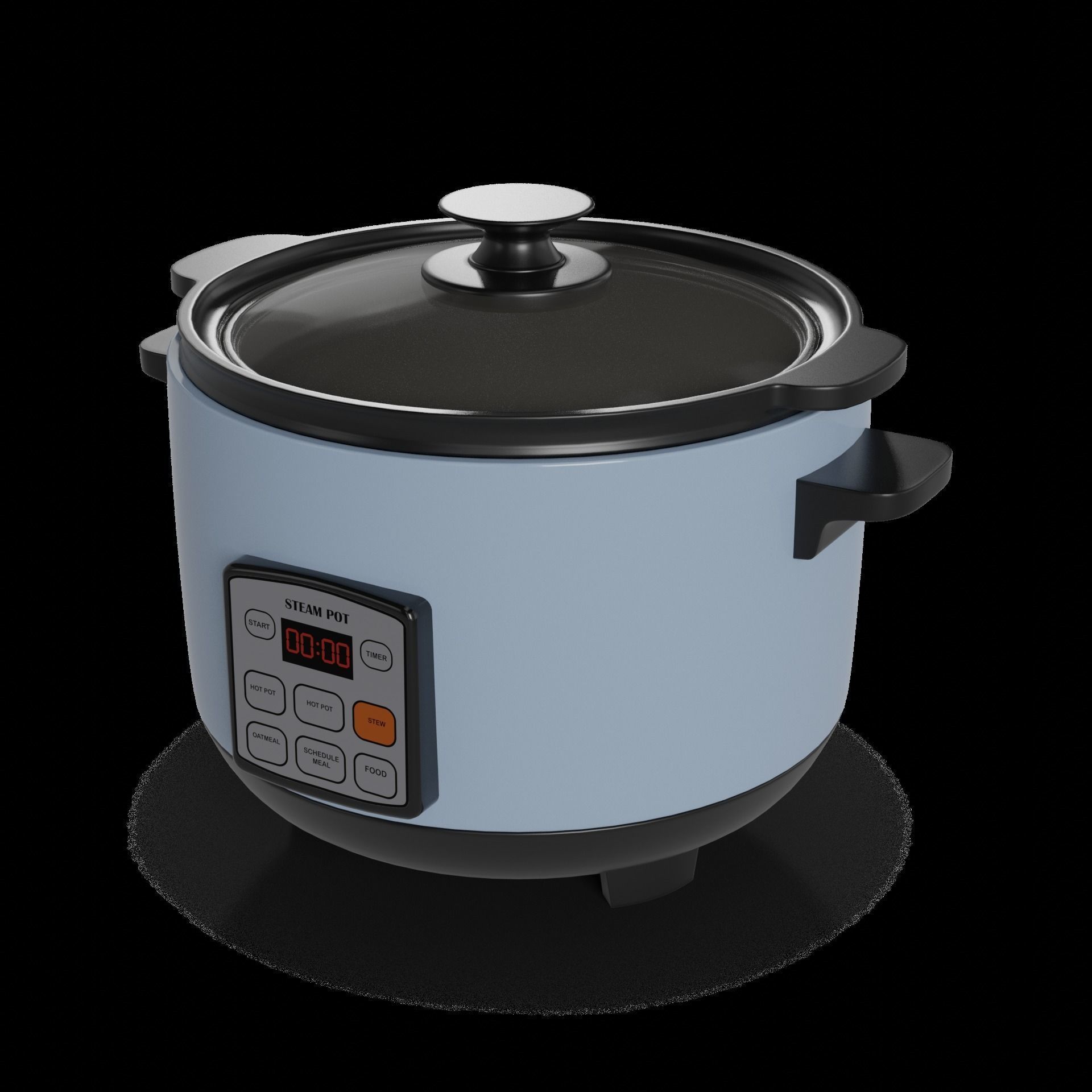 Kitchen appliances Rice Cooker Low-poly 3D model_1