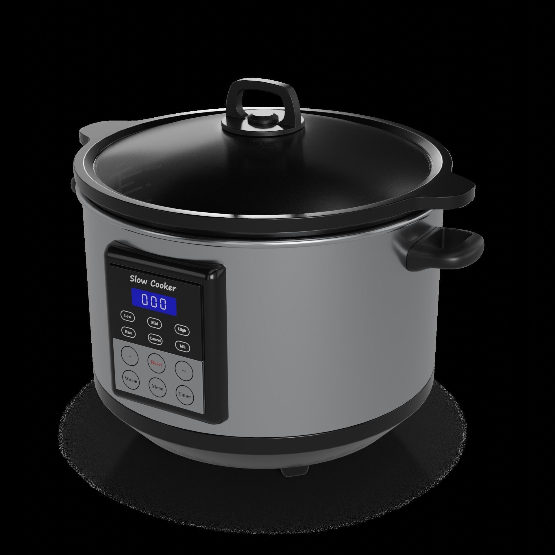 Kitchen appliances Slow Cooker Low-poly 3D model_1