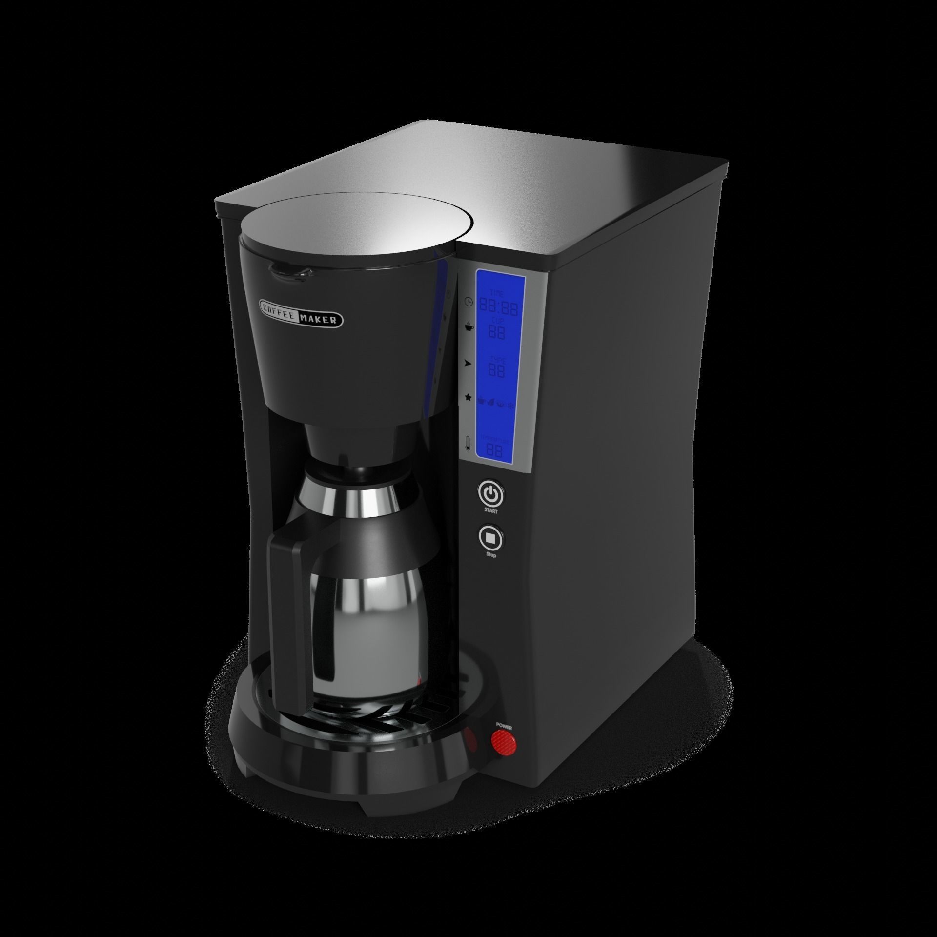 Kitchen appliances Coffee Maker Low-poly 3D model_1