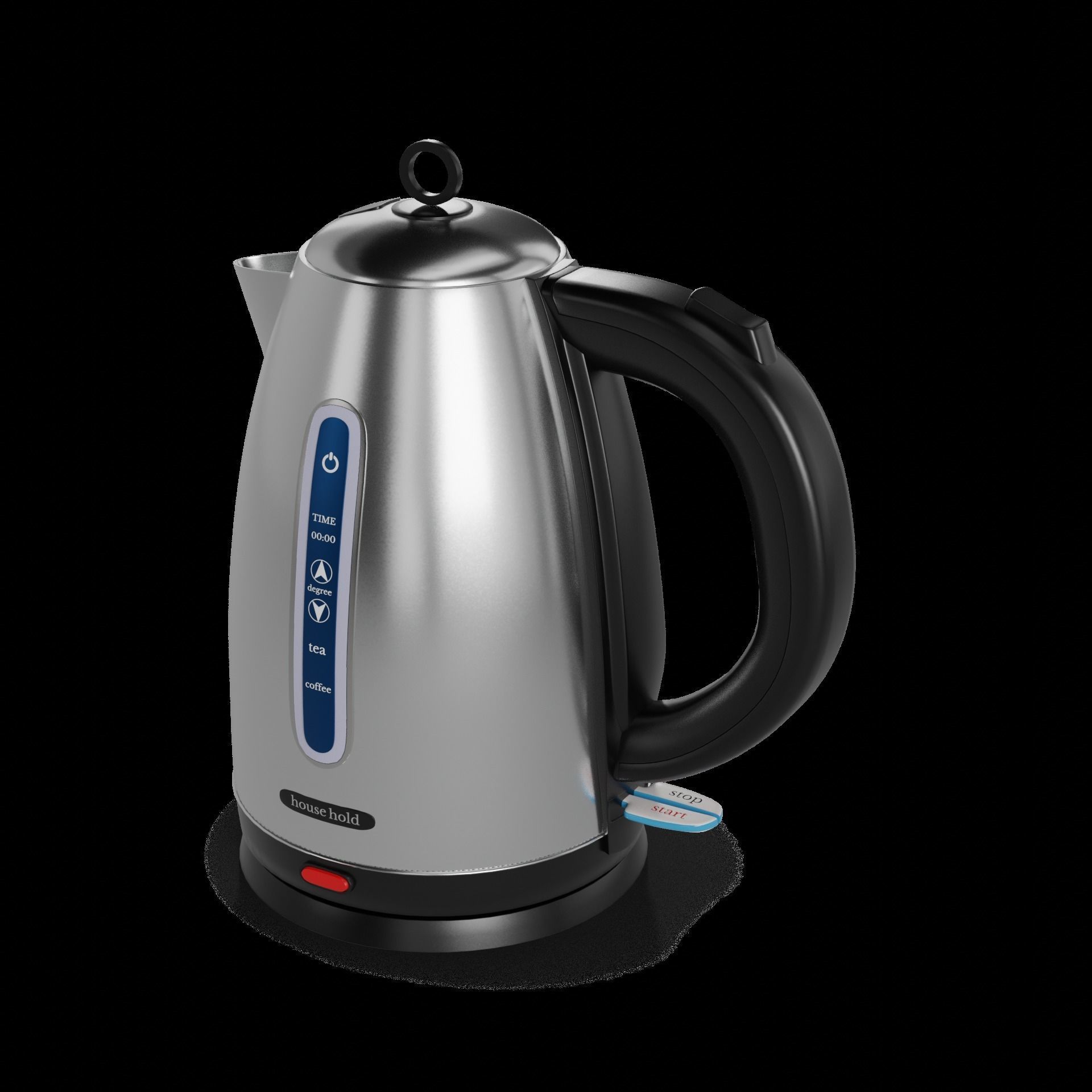 Kitchen appliances Electric Kettle Low-poly 3D model_1