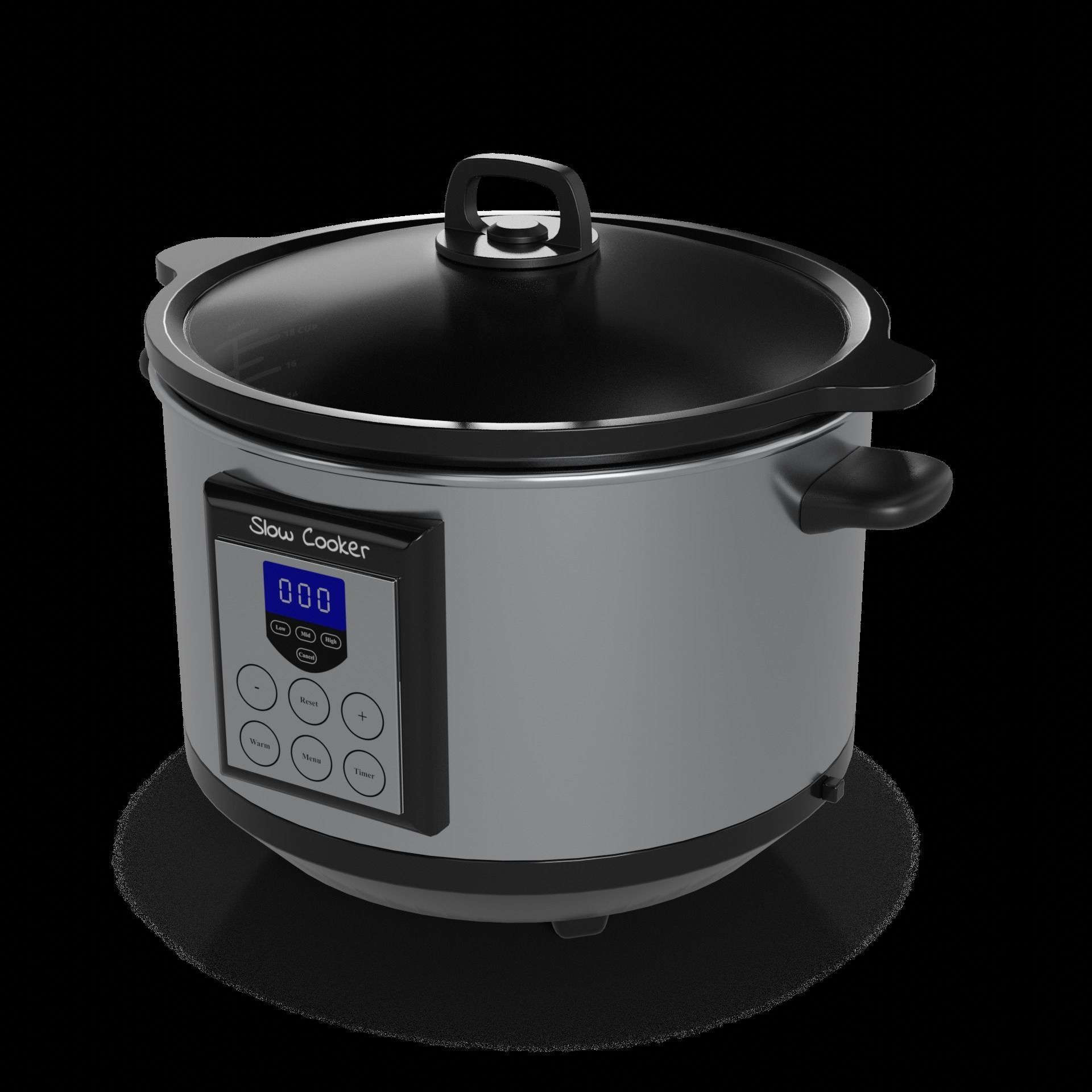 Kitchen appliances Slow Cooker Low-poly 3D model_1