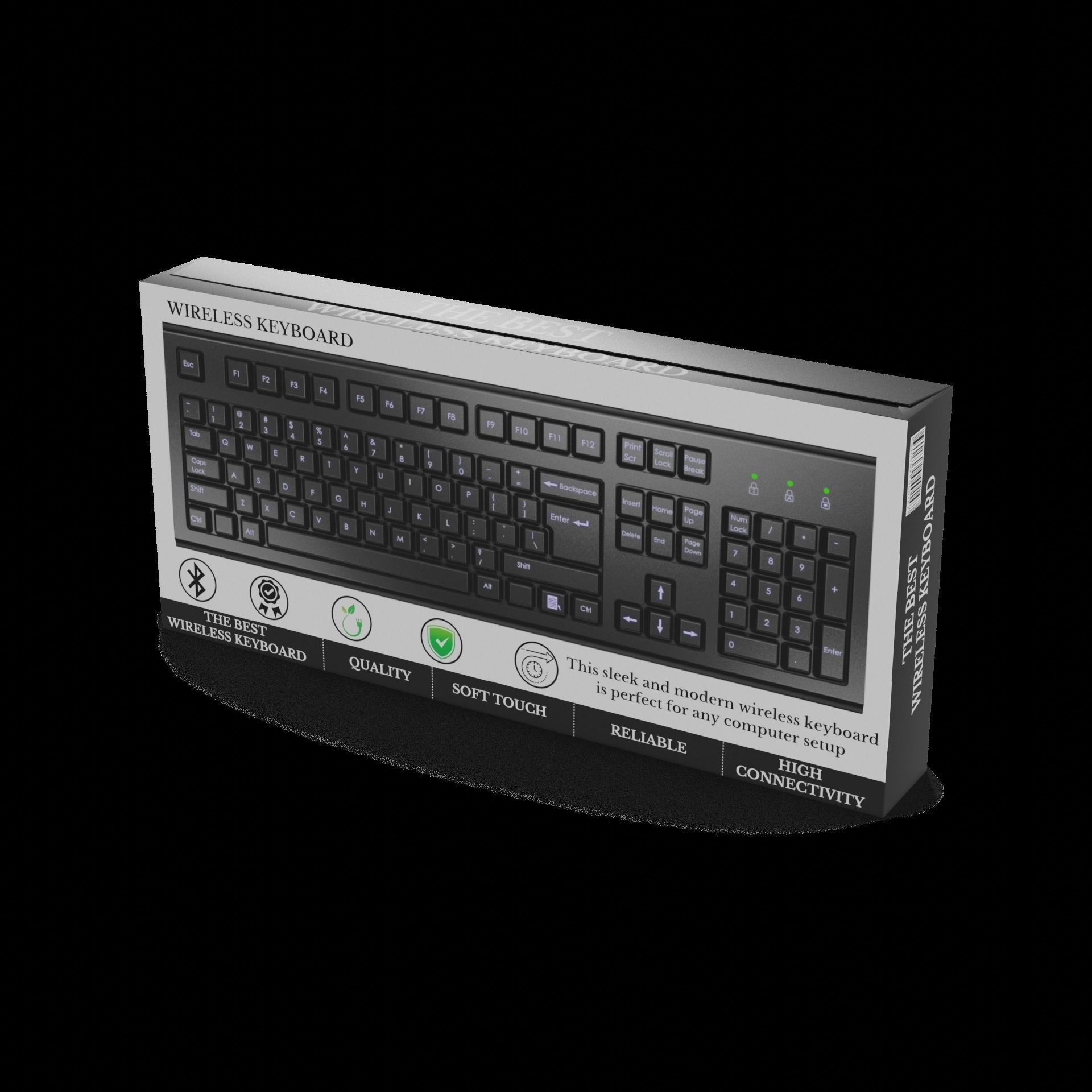 Computer accessories Wireless Keyboard Low-poly 3D model_1