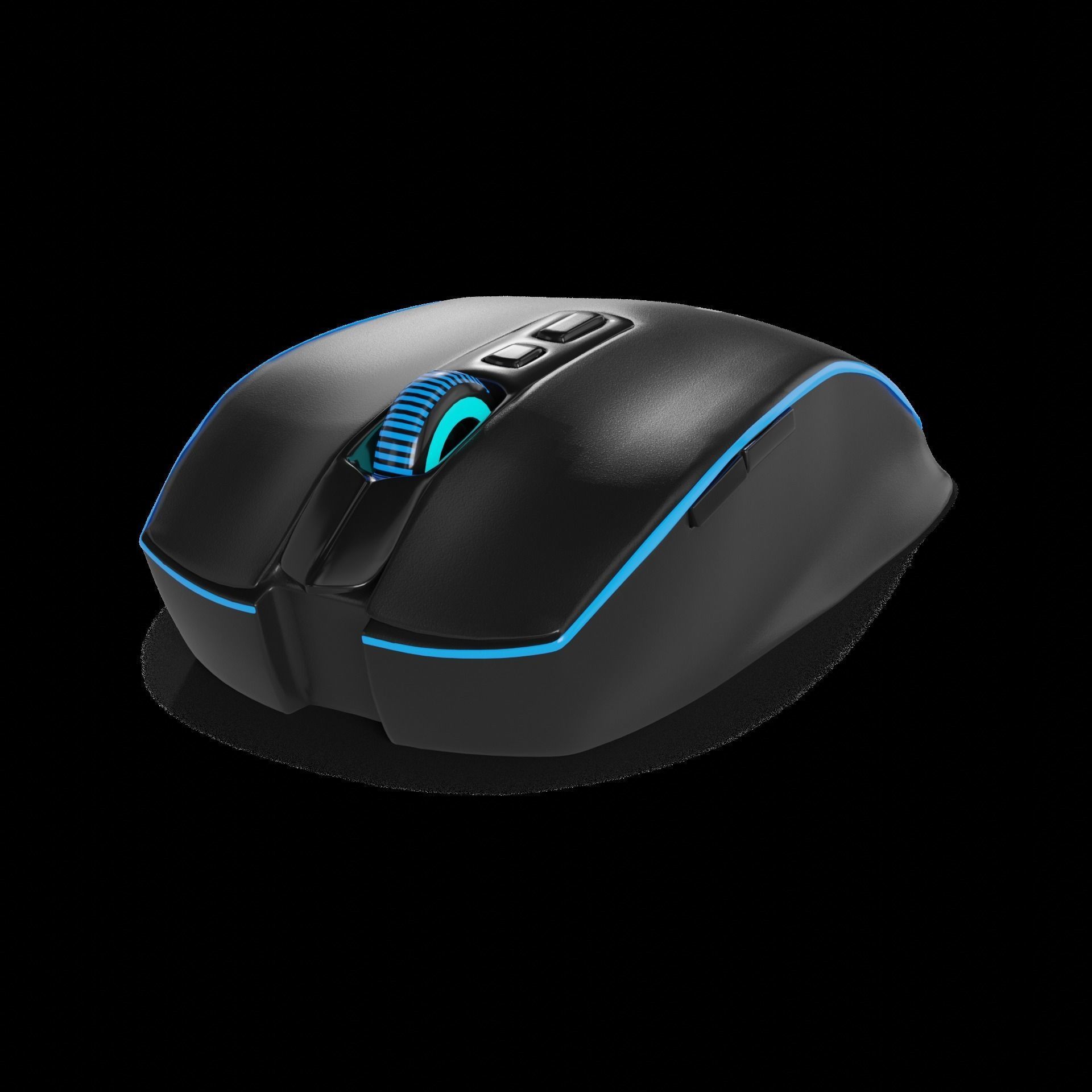 Computer accessories Wireless Mouse Low-poly 3D model_1