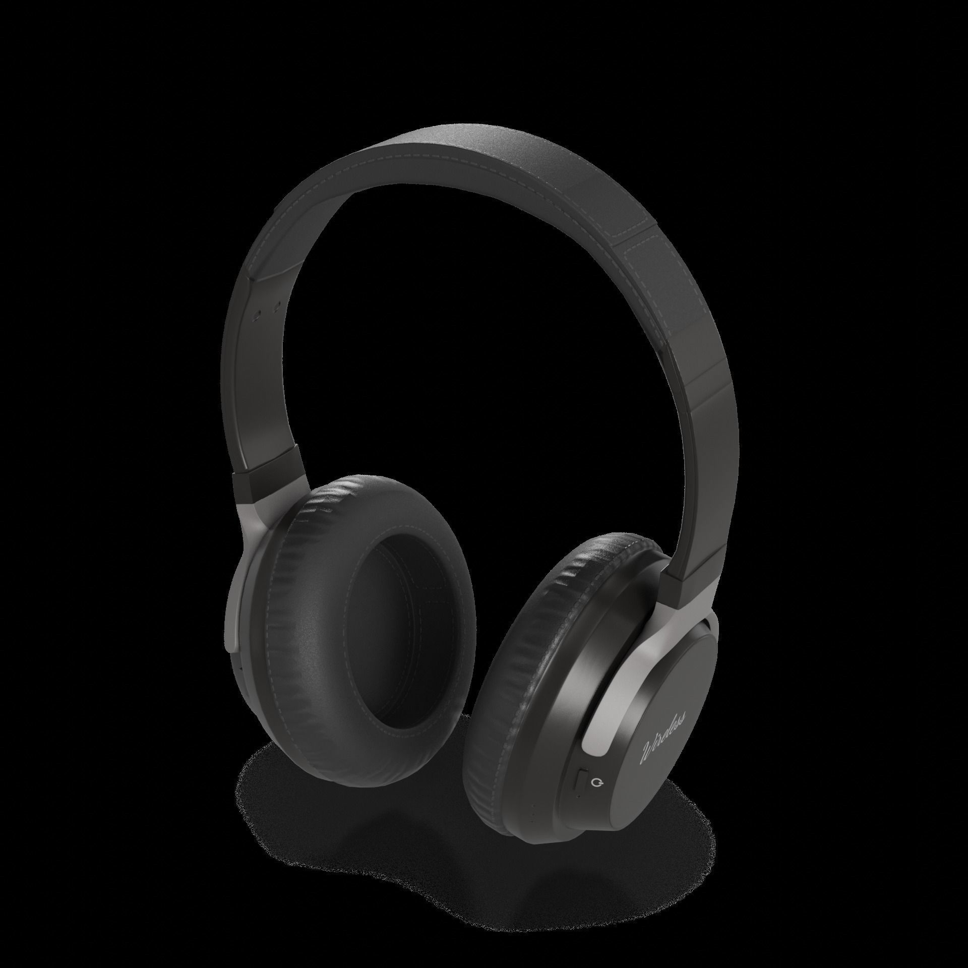 Computer accessories Wireless Headphones Low-poly 3D model_1